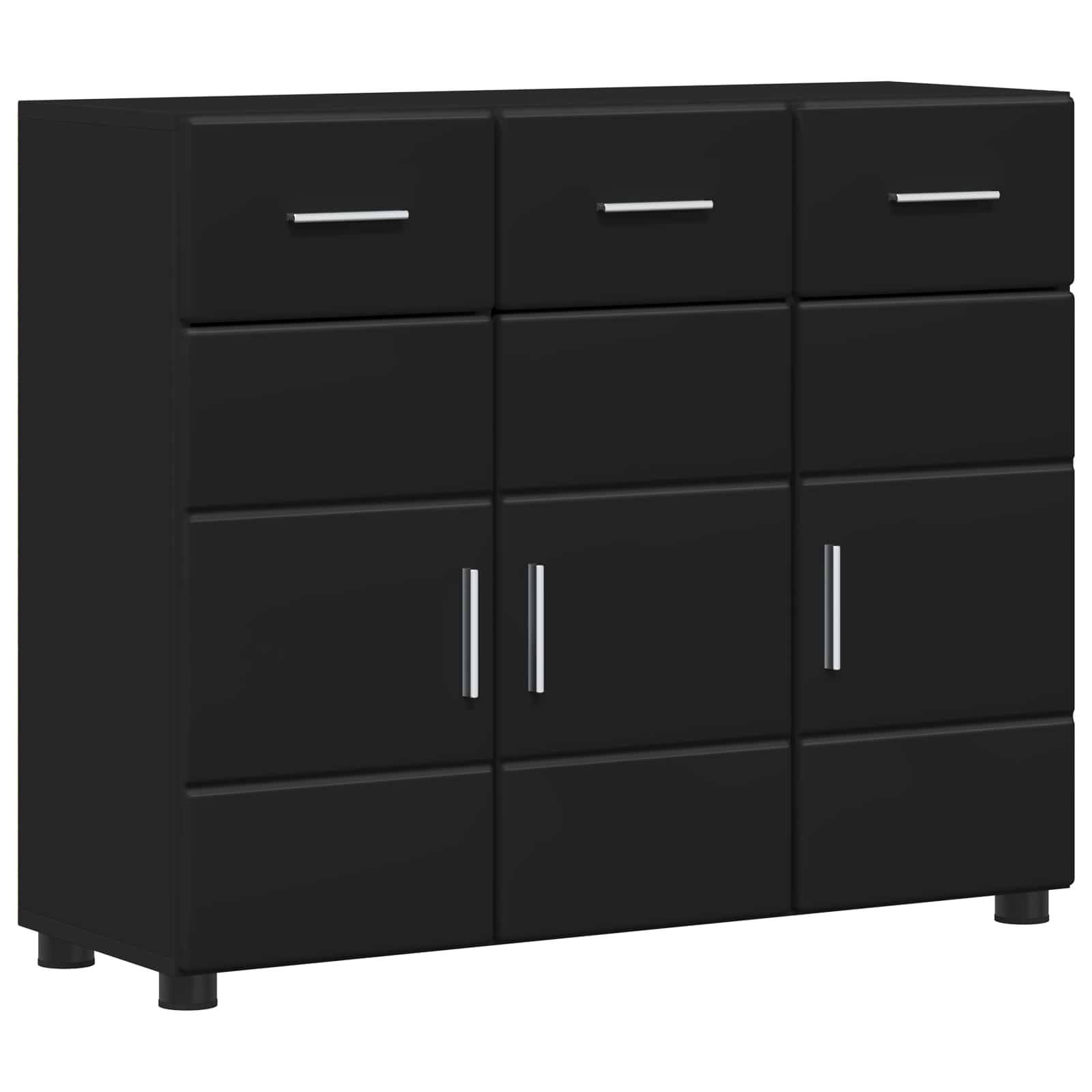 Dressoir FLORIN Zwart 88,5 x 30,5 x 73 cm Bewerkt hout – afbeelding 2