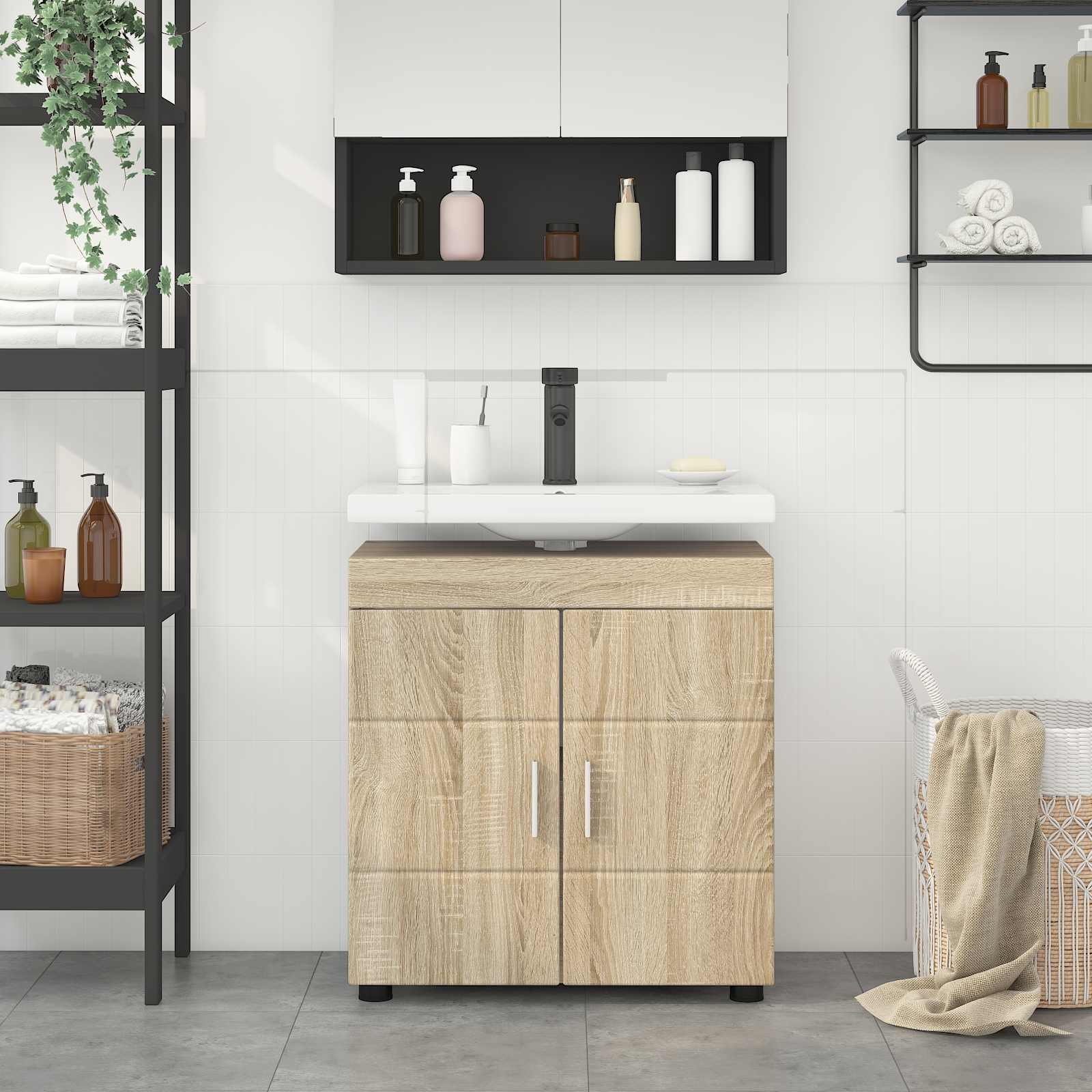 Badkamerkastenset met opslag TULUM Sonoma Eiken 60 x 34 x 63 cm
