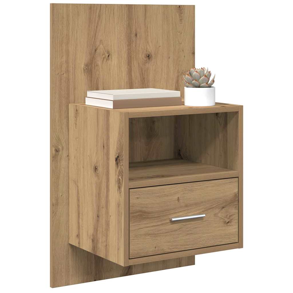 Nachtkastje 2 st Artisan Eiken 50 x 32,5 x 80cm Bewerkt hout – afbeelding 3