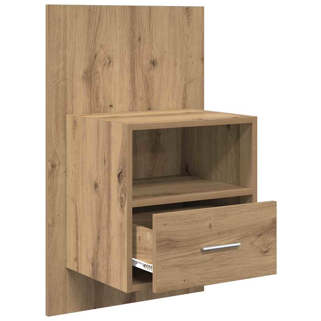 Nachtkastje 2 st Artisan Eiken 50 x 32,5 x 80cm Bewerkt hout – afbeelding 5