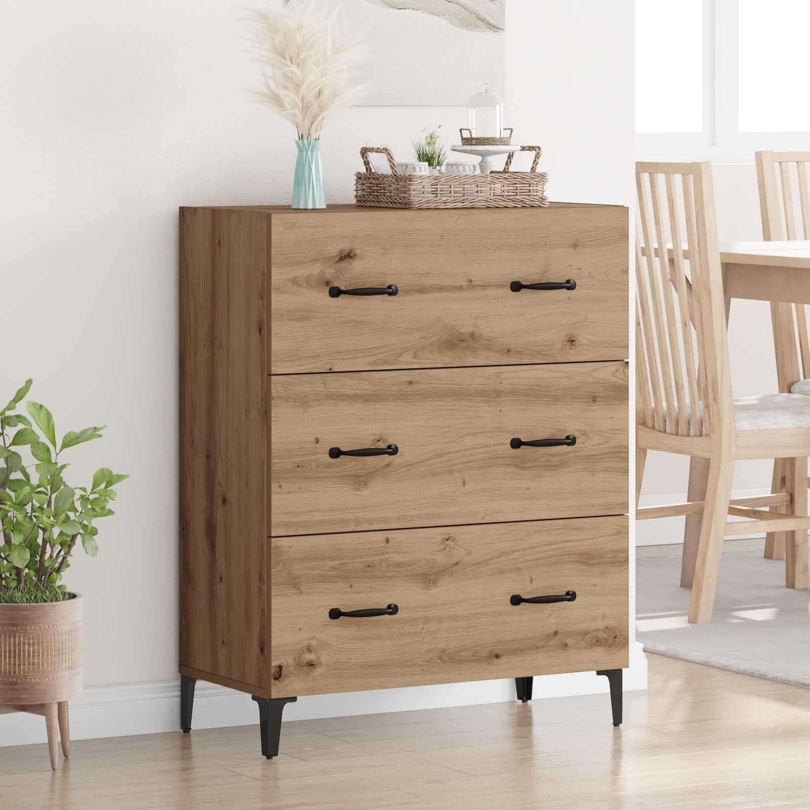 Dressoir Artisan Eiken 69,5 x 34 x 90 cm – afbeelding 1