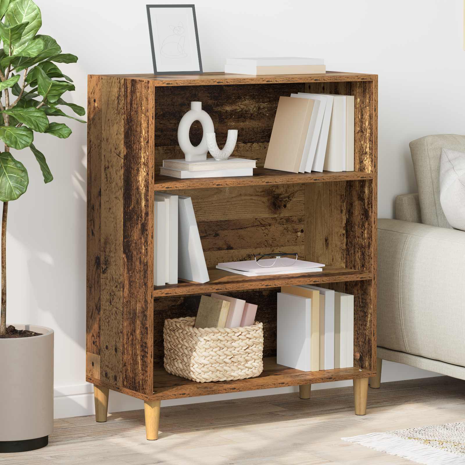Dressoir Oudhout 69,5 x 32,5 x 90 cm Bewerkt hout