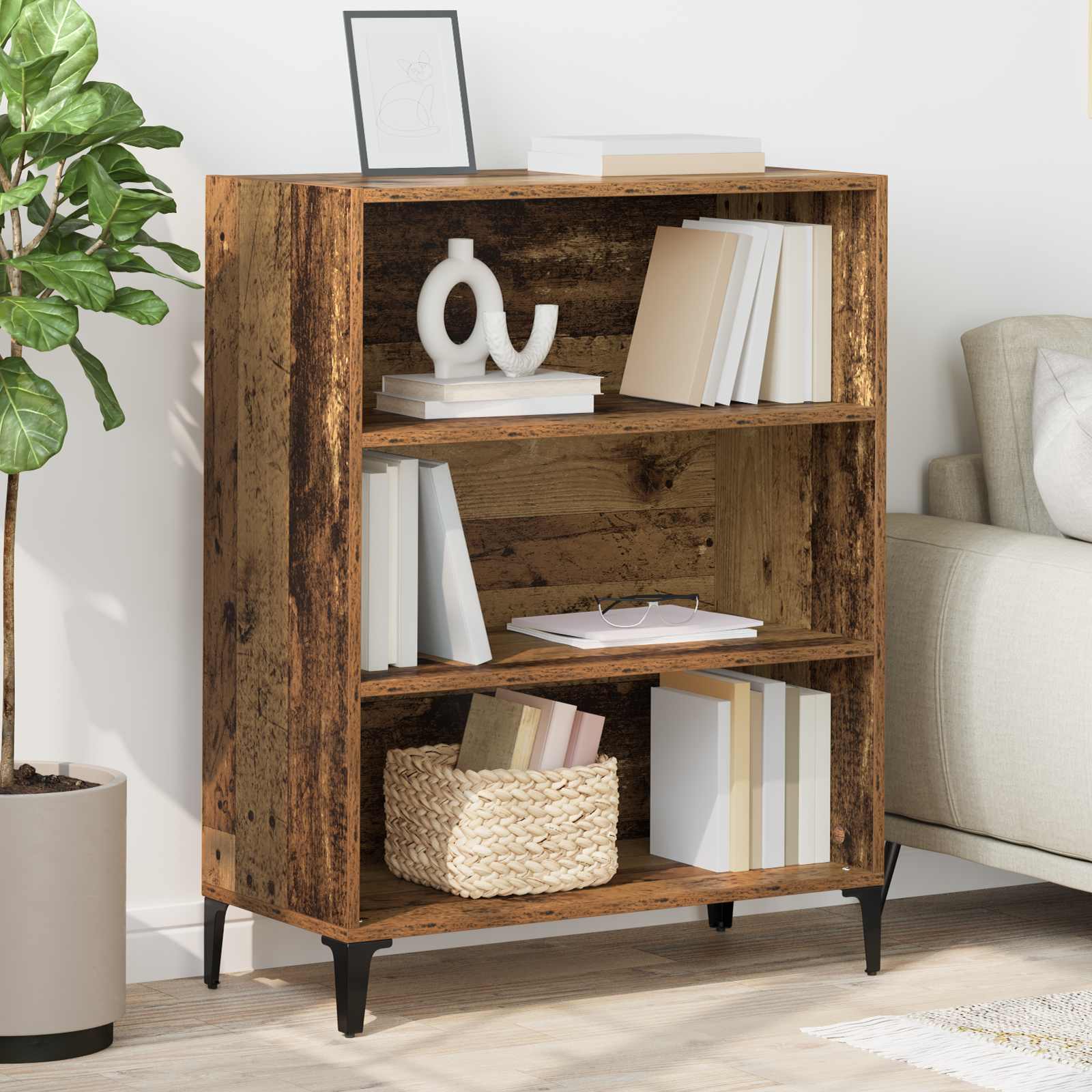 Dressoir Oudhout 69,5 x 32,5 x 90 cm Bewerkt hout