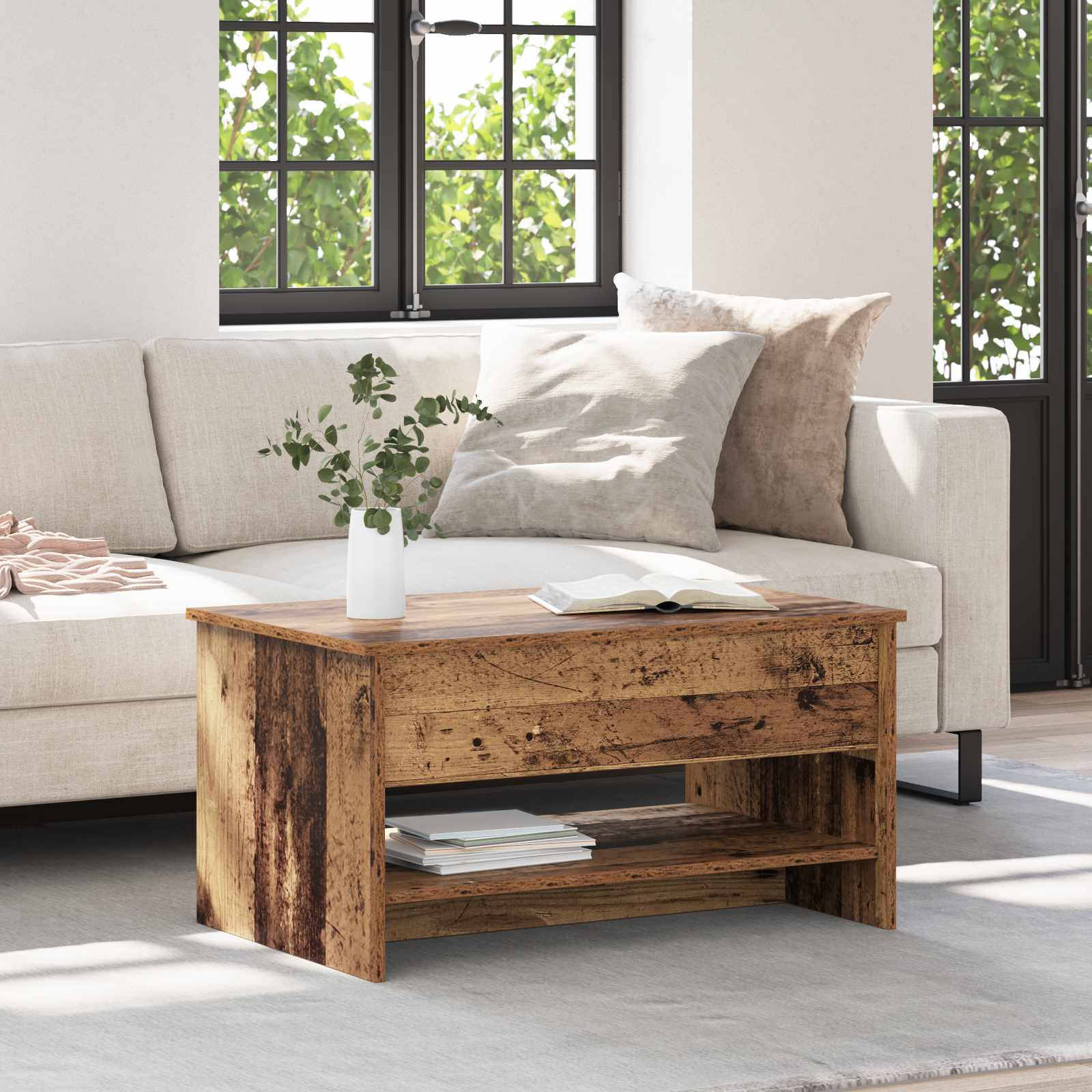 Salontafel Oud Hout 80 x 50,5 x 41,5 cm Bewerkt hout