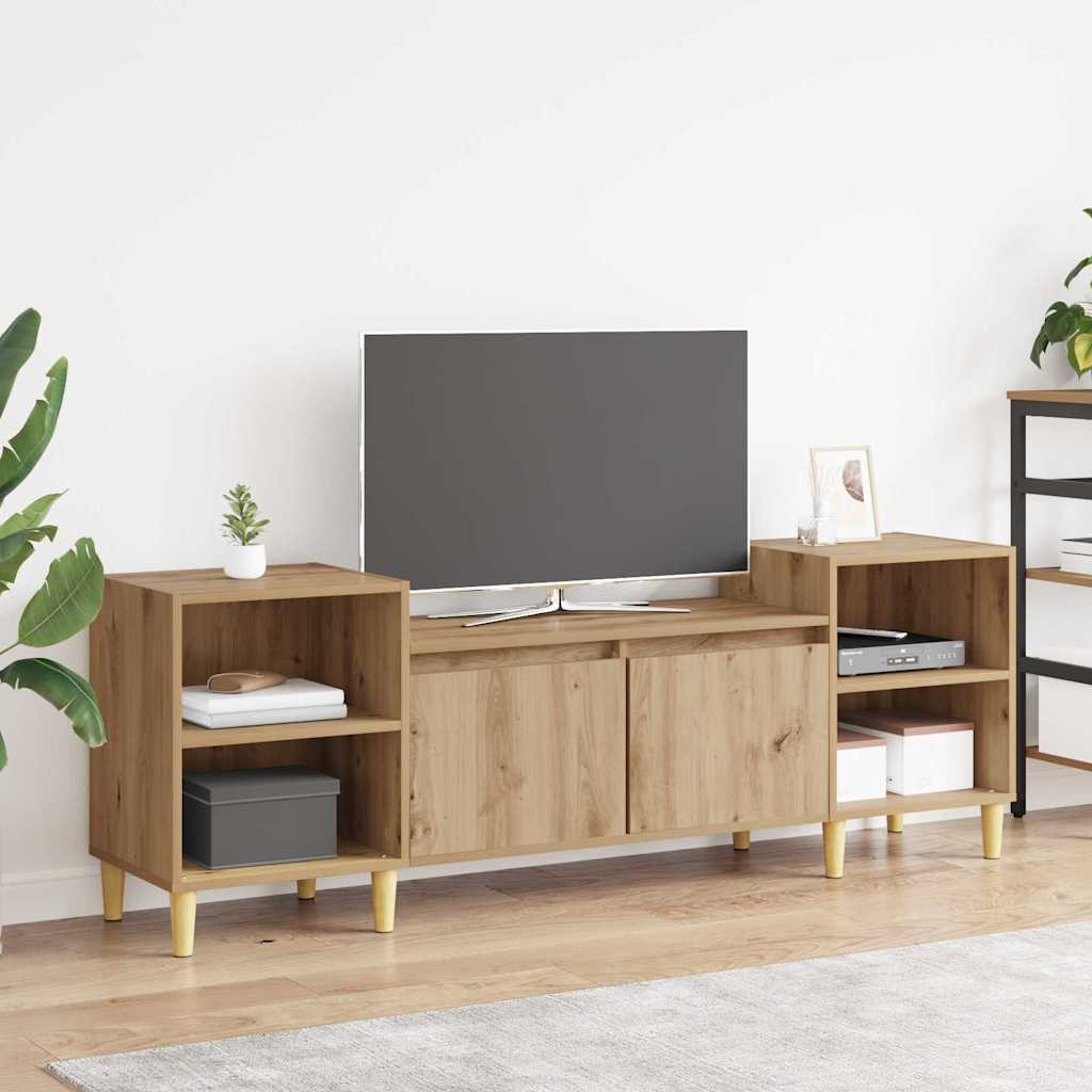 TV-kast Artisan Eiken 160 x 35 x 55 cm Bewerkt hout – afbeelding 1