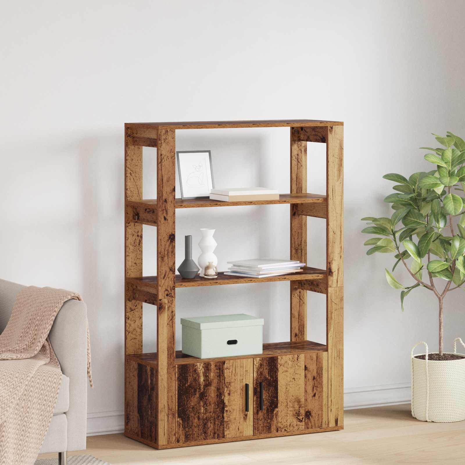 Dressoir Oud hout 30 x 80 x 119,5 cm Bewerkt hout