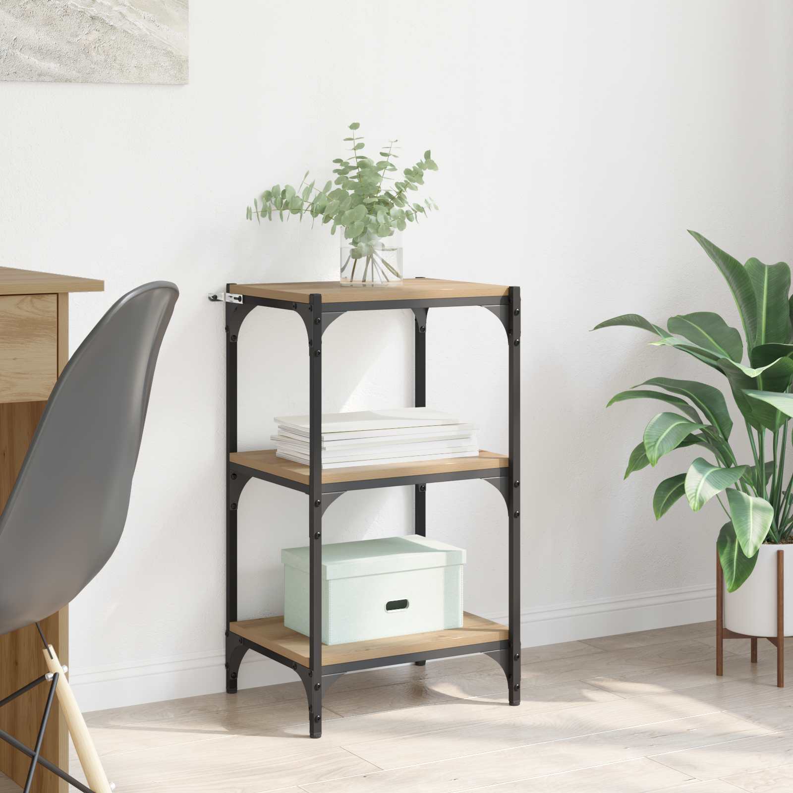 Boekenkast 3-laags 40 x 33 x 70,5 cm Gemonteerd hout en ijzer