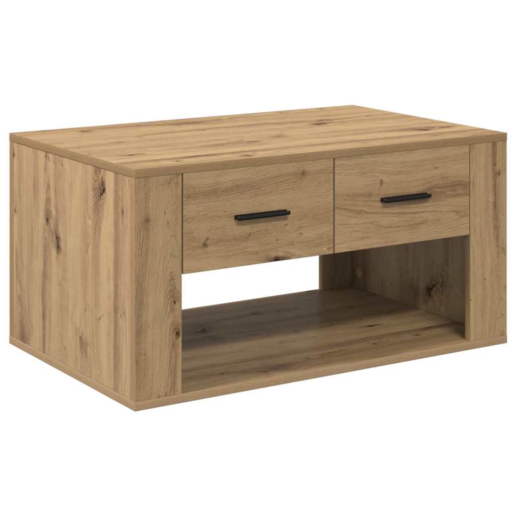 Salontafel met lade Artisan Eiken 80 x 50 x 40 cm Bewerkt hout – afbeelding 2