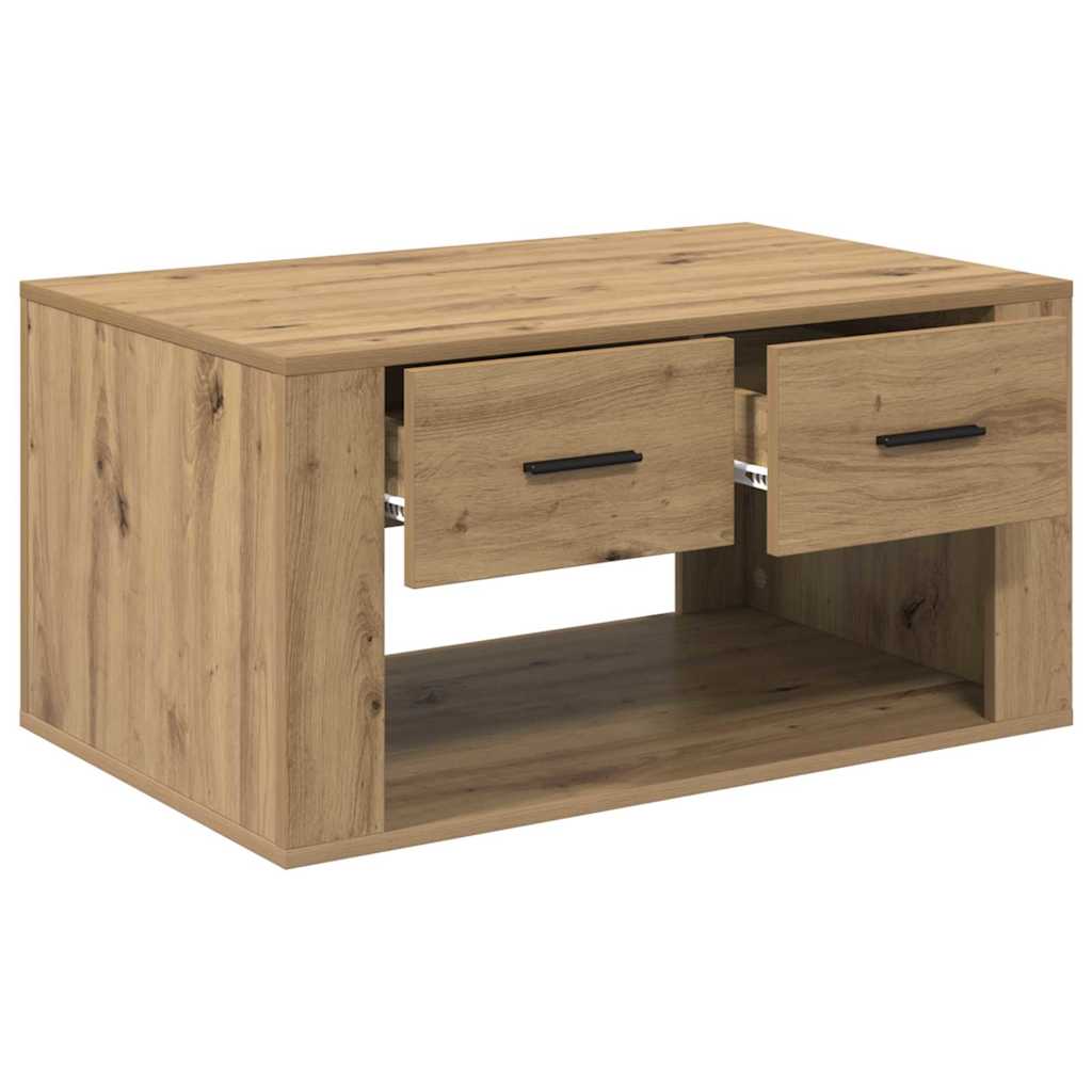 Salontafel met lade Artisan Eiken 80 x 50 x 40 cm Bewerkt hout – afbeelding 5