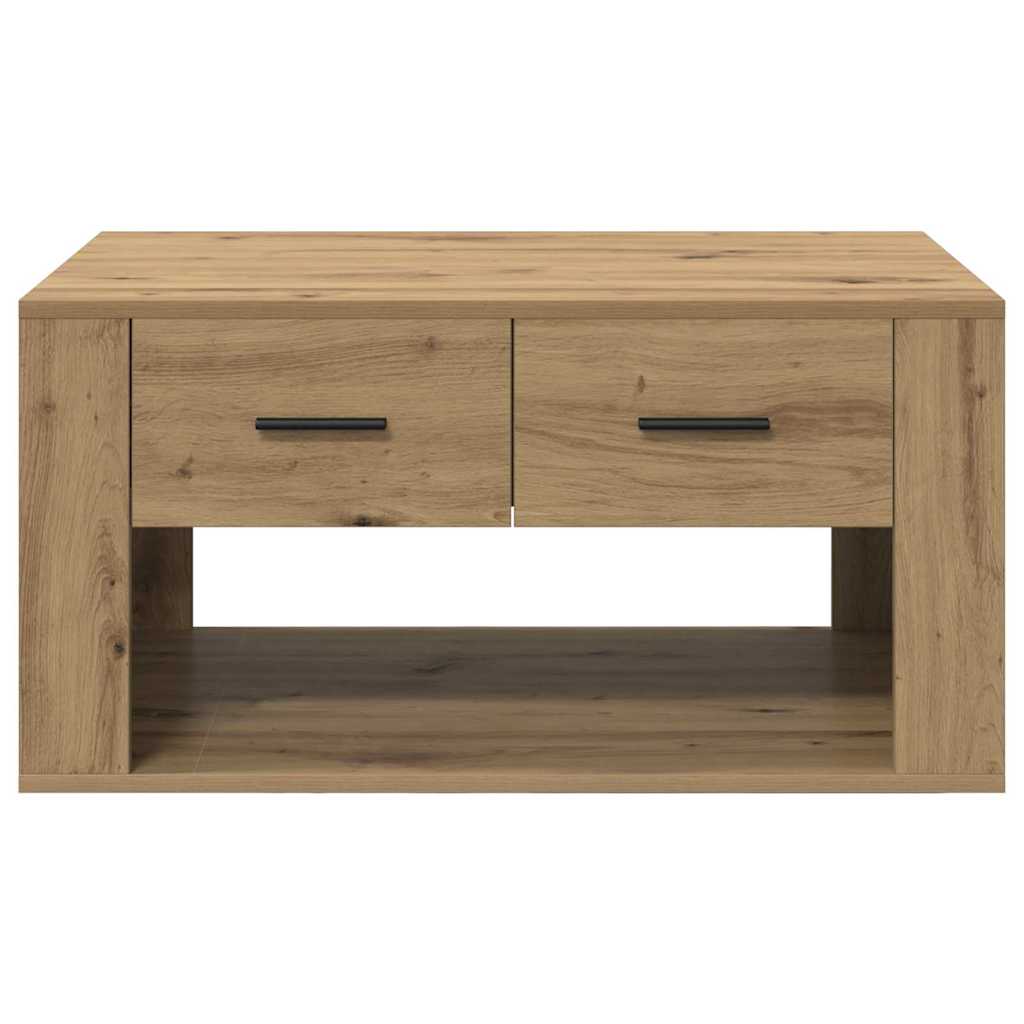 Salontafel met lade Artisan Eiken 80 x 50 x 40 cm Bewerkt hout – afbeelding 6