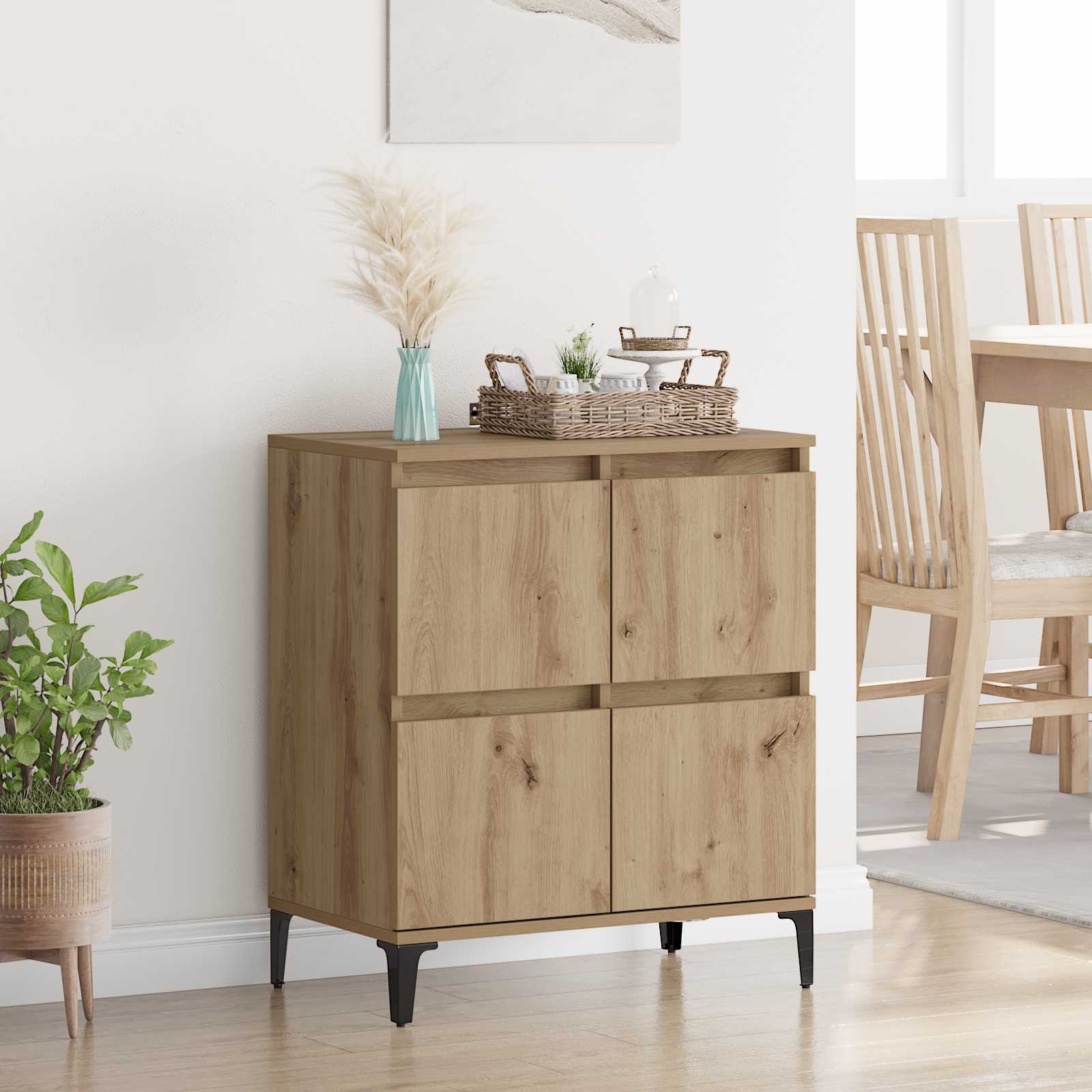 Dressoir Artisan Eiken 60 x 35 x 70 cm Gemonteerd hout en ijzer
