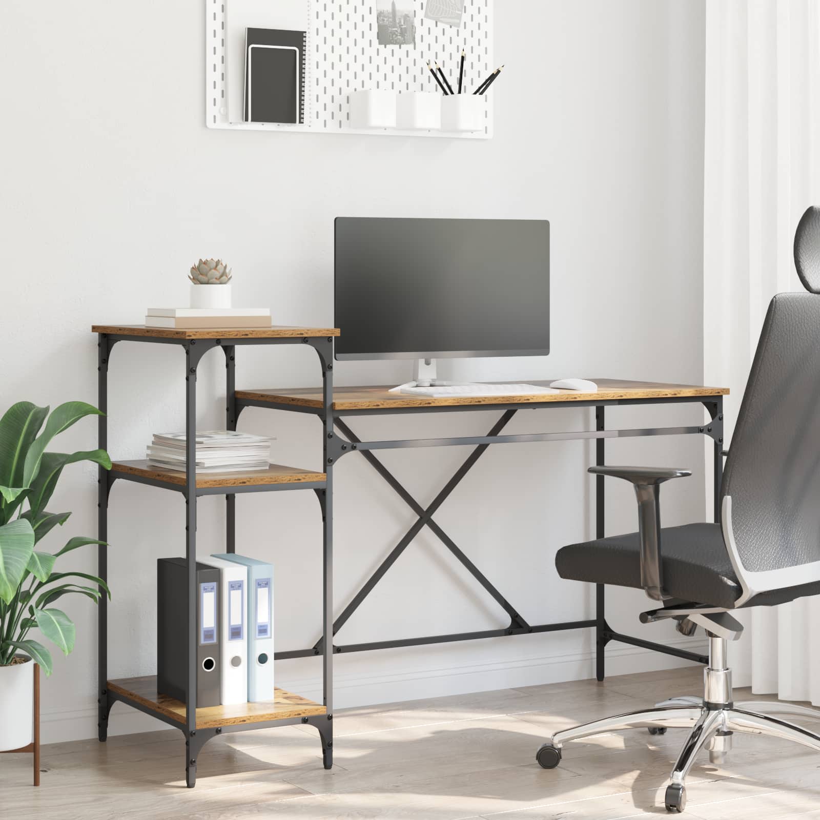 Bureau Oud Hout 135 x 50 x 90 cm Bewerkt hout