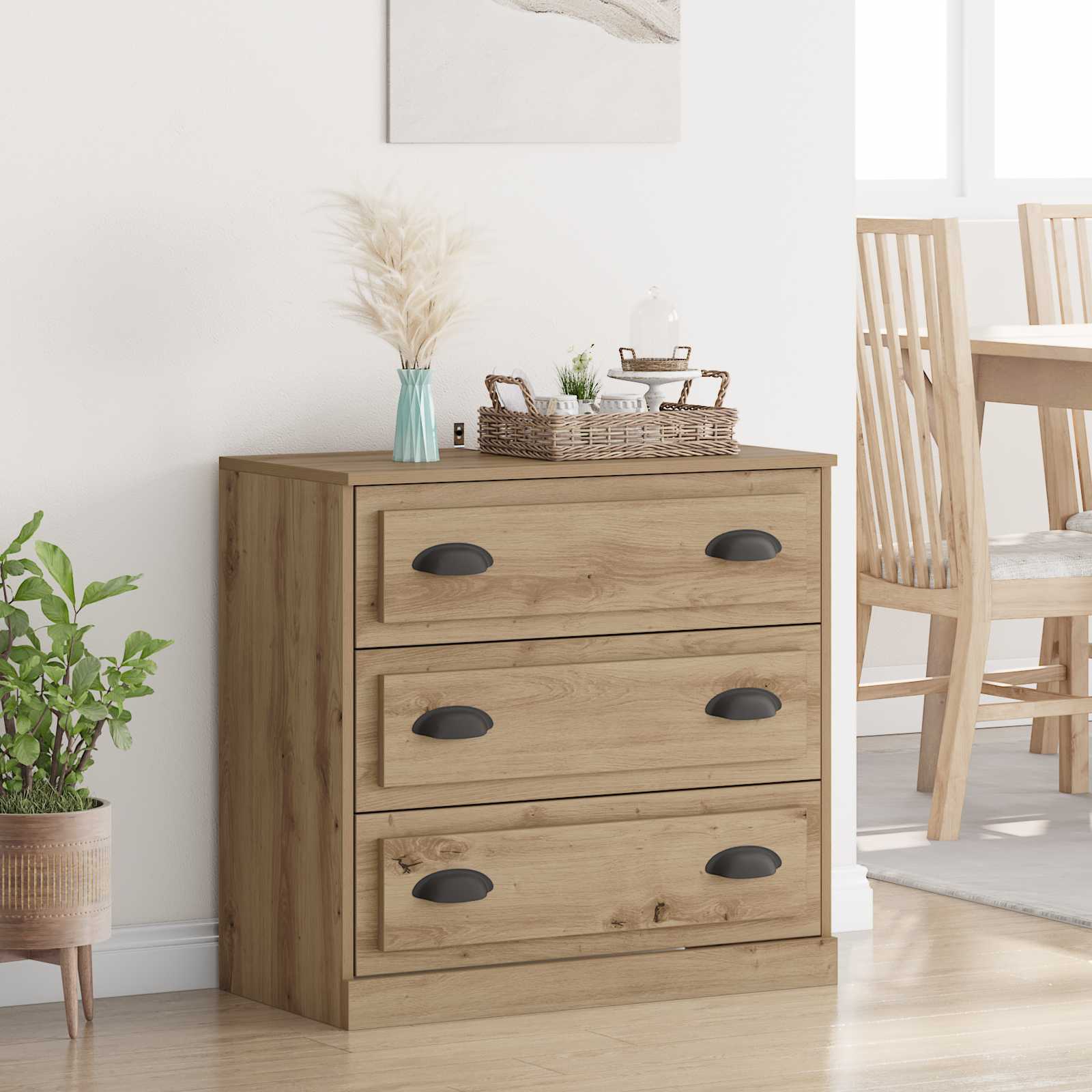 Dressoir Artisan Eiken 70 x 35,5 x 67,5 cm Bewerkt hout