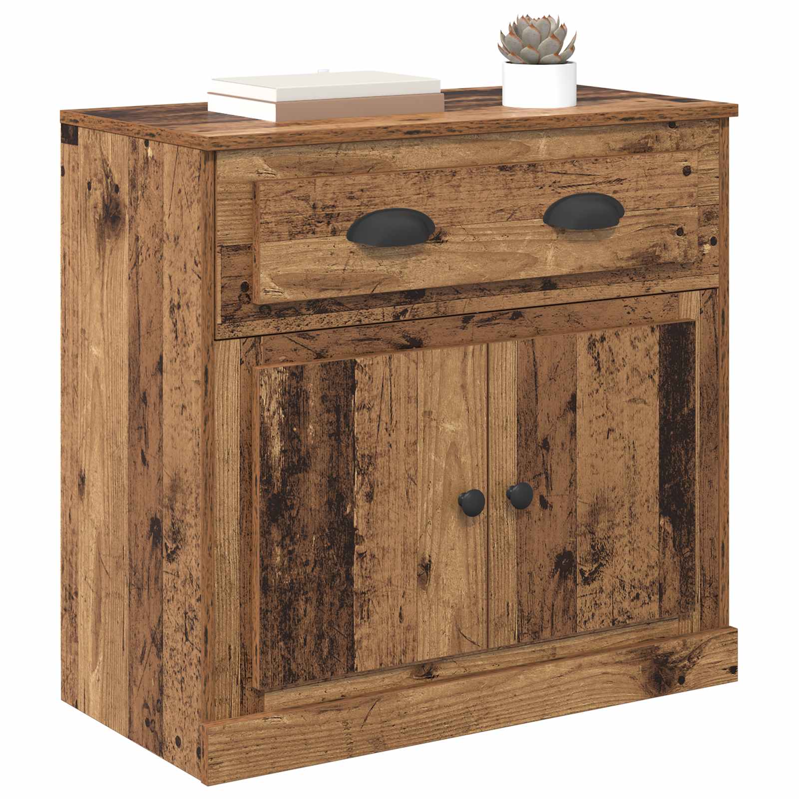 Highboard met lade Oud Hout 70 x 35,5 x 67,5 cm Bewerkt hout – afbeelding 3