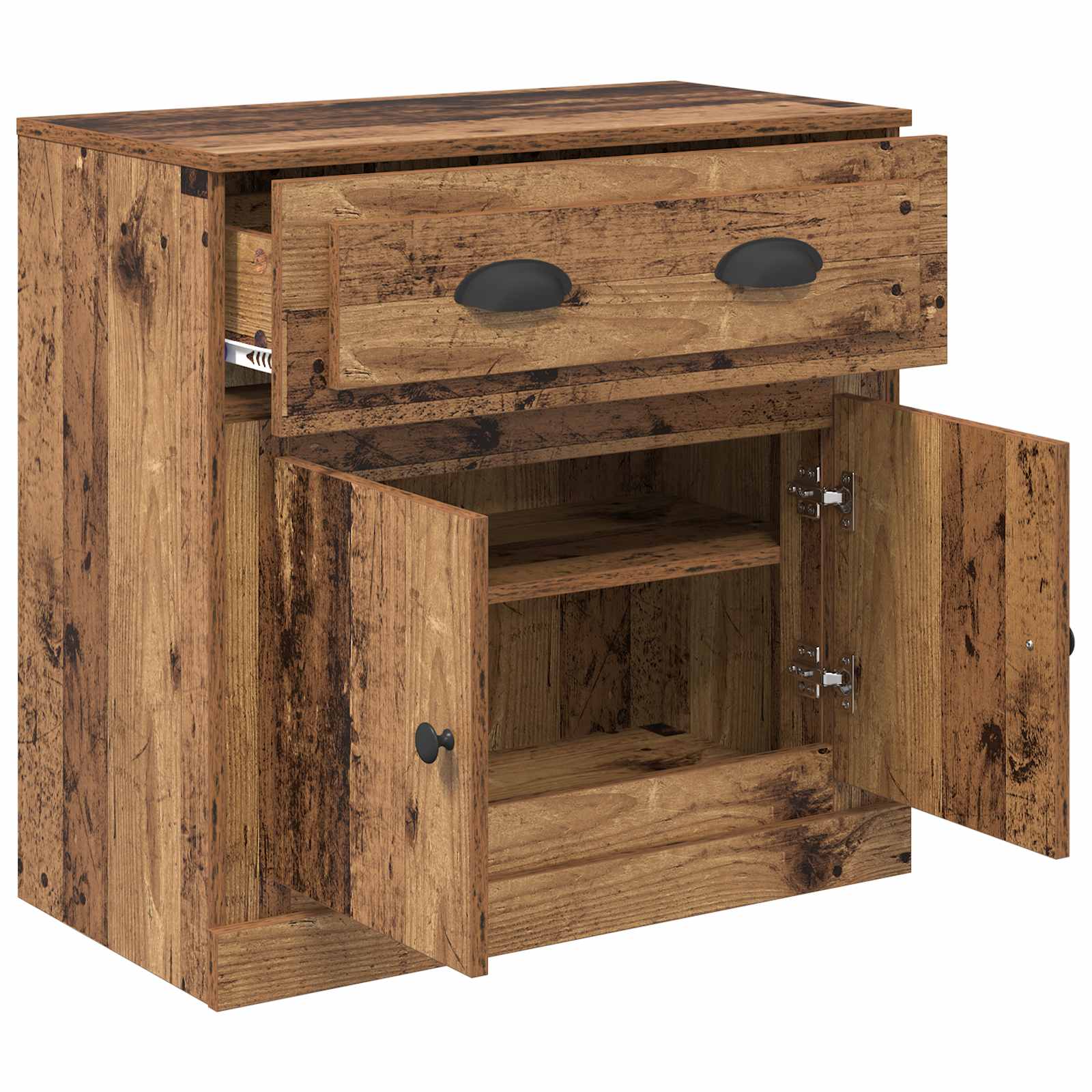 Highboard met lade Oud Hout 70 x 35,5 x 67,5 cm Bewerkt hout – afbeelding 5