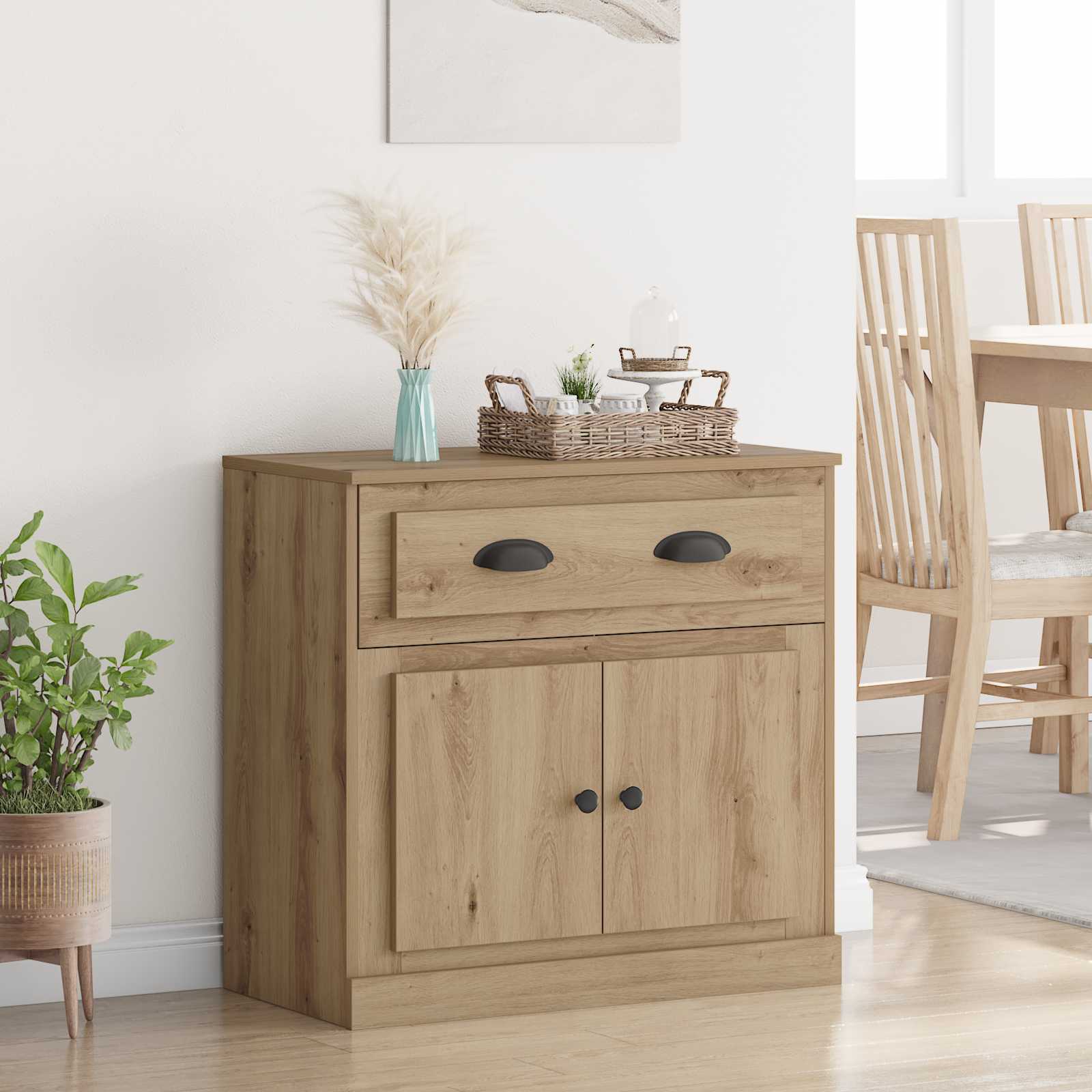 Highboard Artisan Eiken 70 x 35,5 x 67,5 cm Bewerkt hout