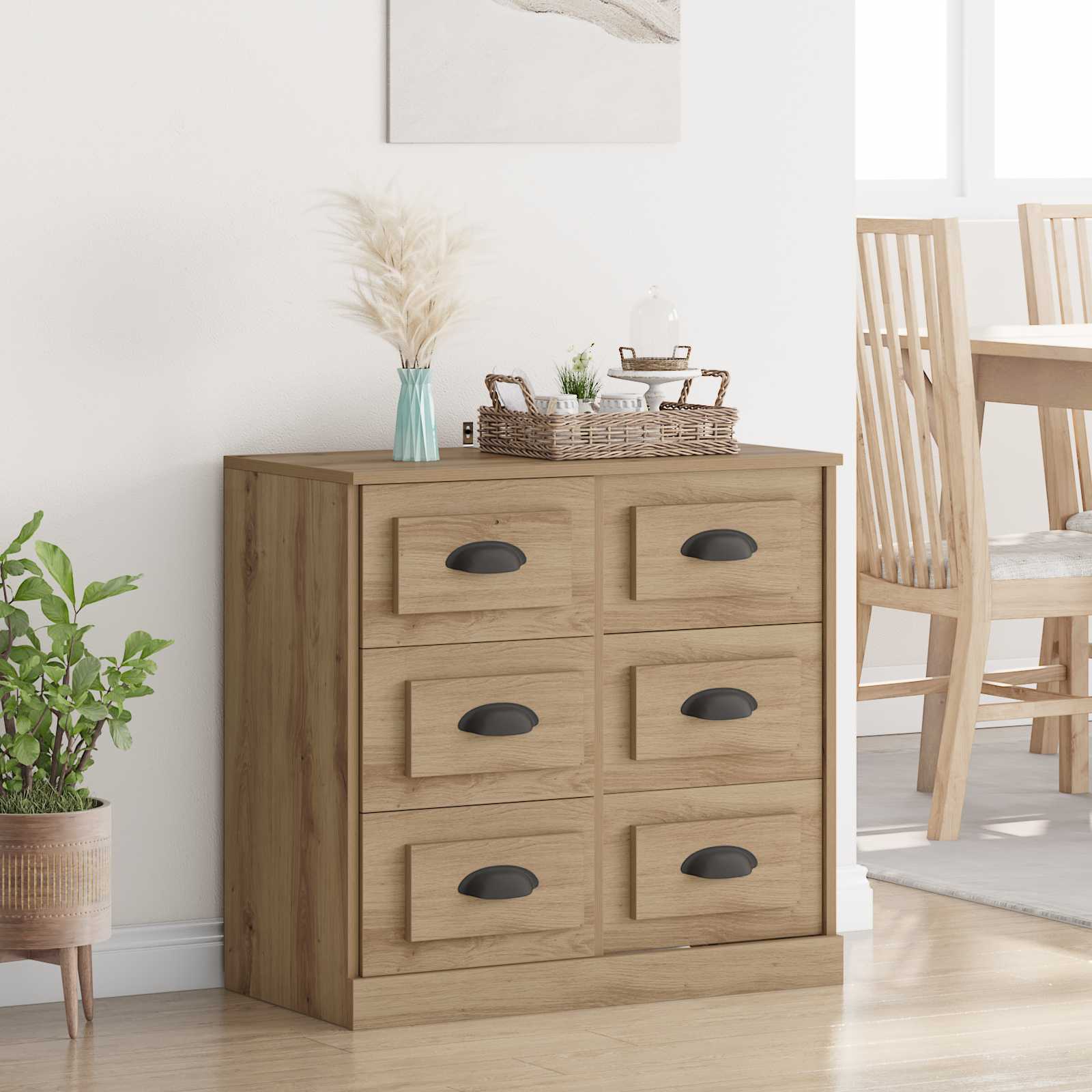 Dressoir Artisan Eiken 70 x 35,5 x 67,5 cm Bewerkt hout