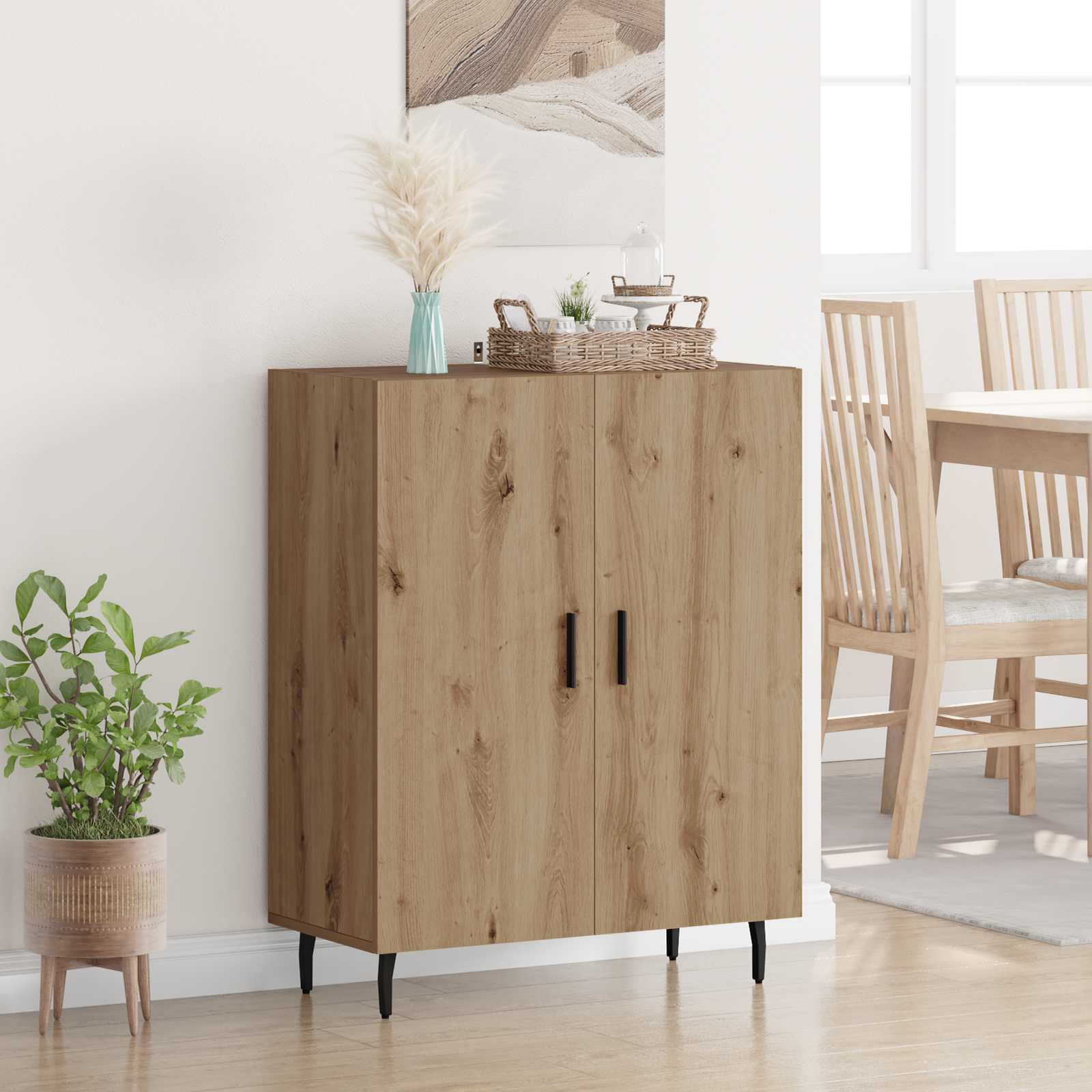 Dressoir Artisan Eiken 69,5 x 34 x 90 cm Bewerkt hout