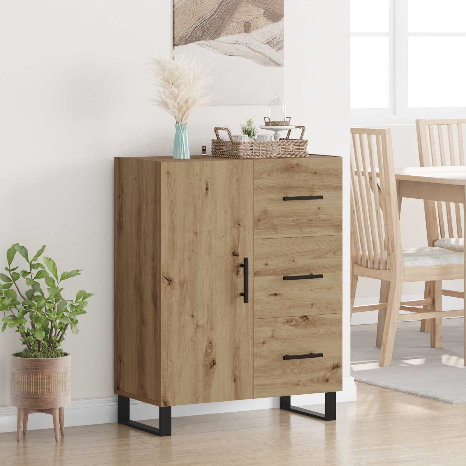 Dressoir Artisan Eiken 69,5 x 34 x 90 cm – afbeelding 1