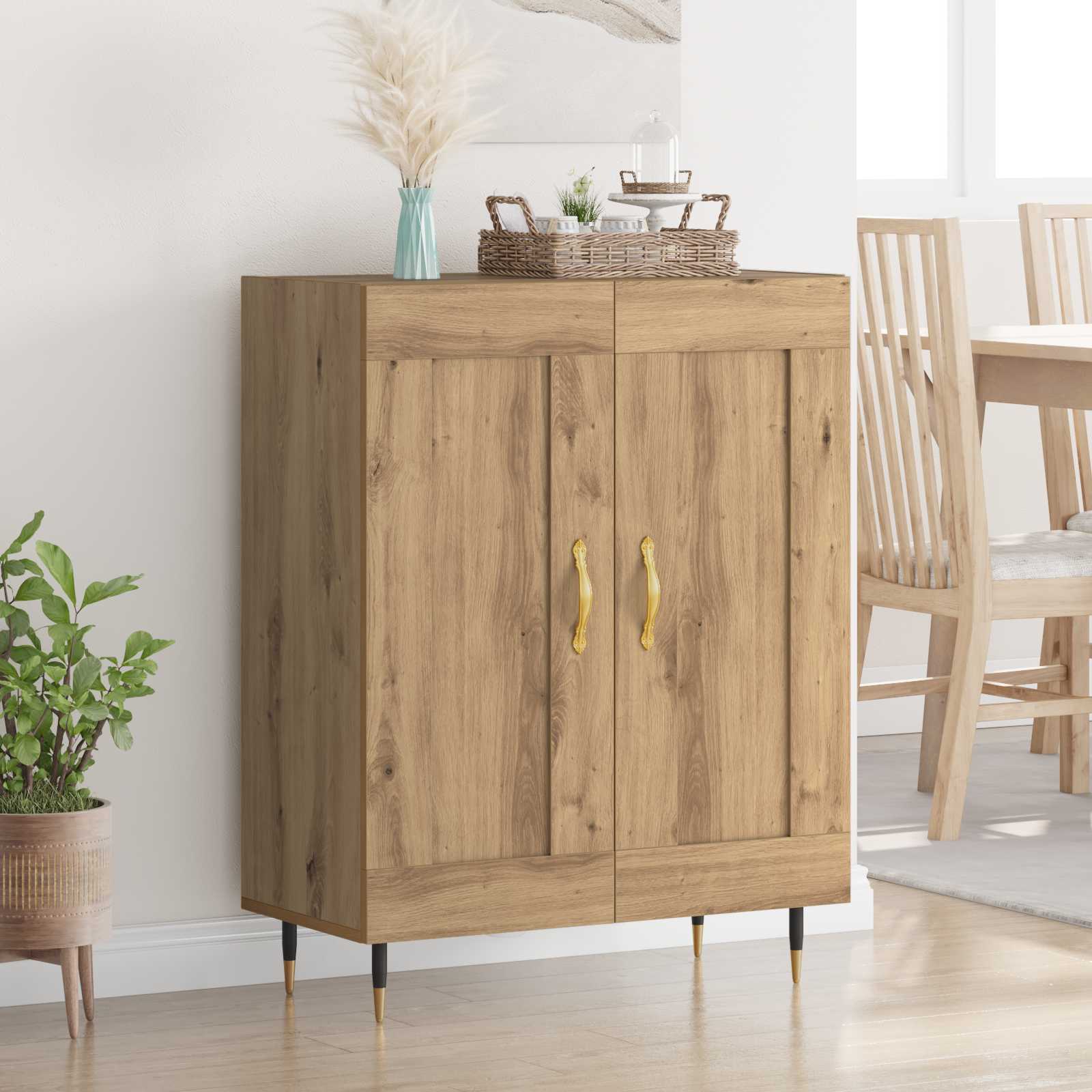 Dressoir Artisan Eiken 69,5 x 34 x 90 cm Bewerkt hout