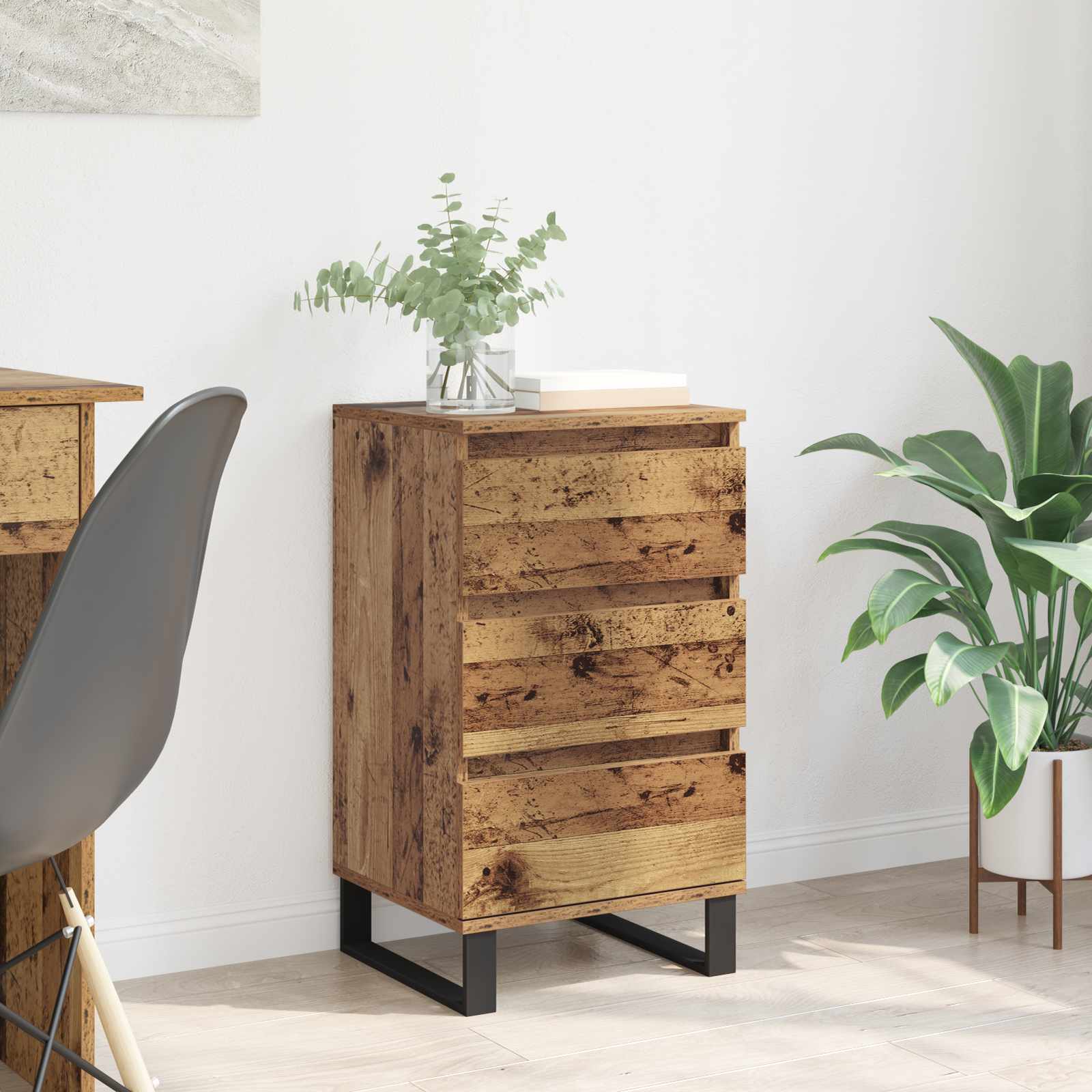 Dressoir met lade Oud hout Bewerkt hout