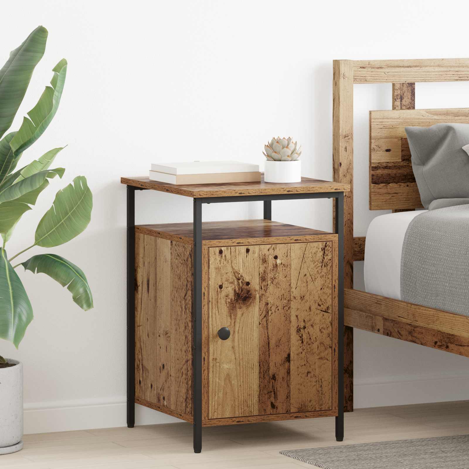 Nachtkastje 2 pcs Oudhout 40 x 42 x 60cm Bewerkt hout