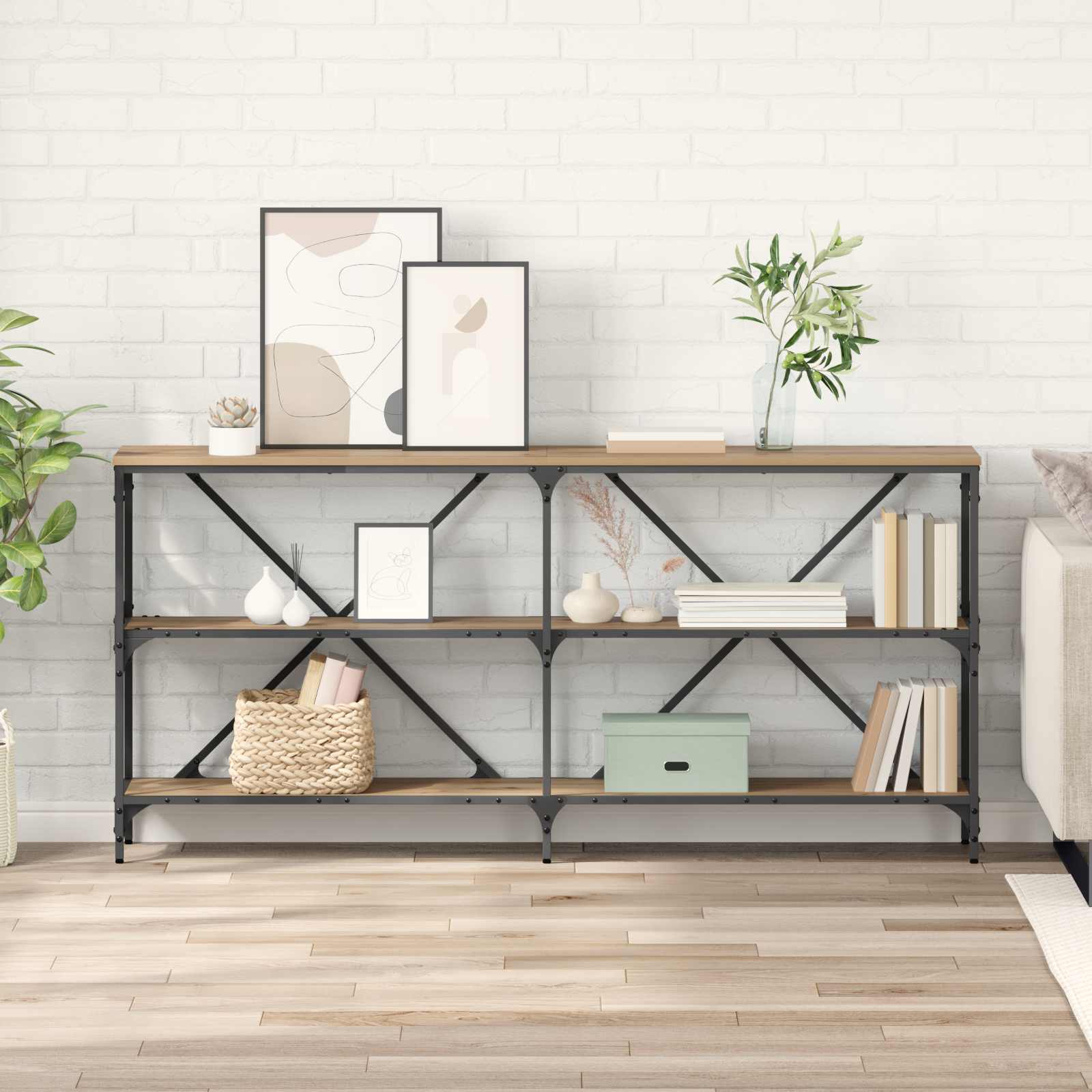 Wandtafel Artisan Eiken 160 x 30 x 75 cm Bewerkt hout