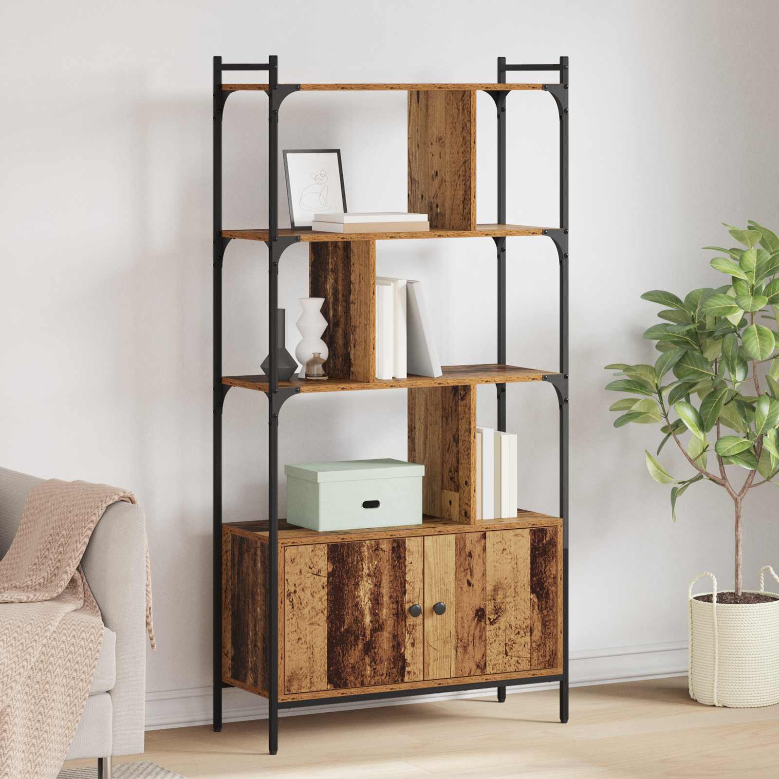 Boekenkast 76,5 x 30 x 154,5 cm Bewerkt hout