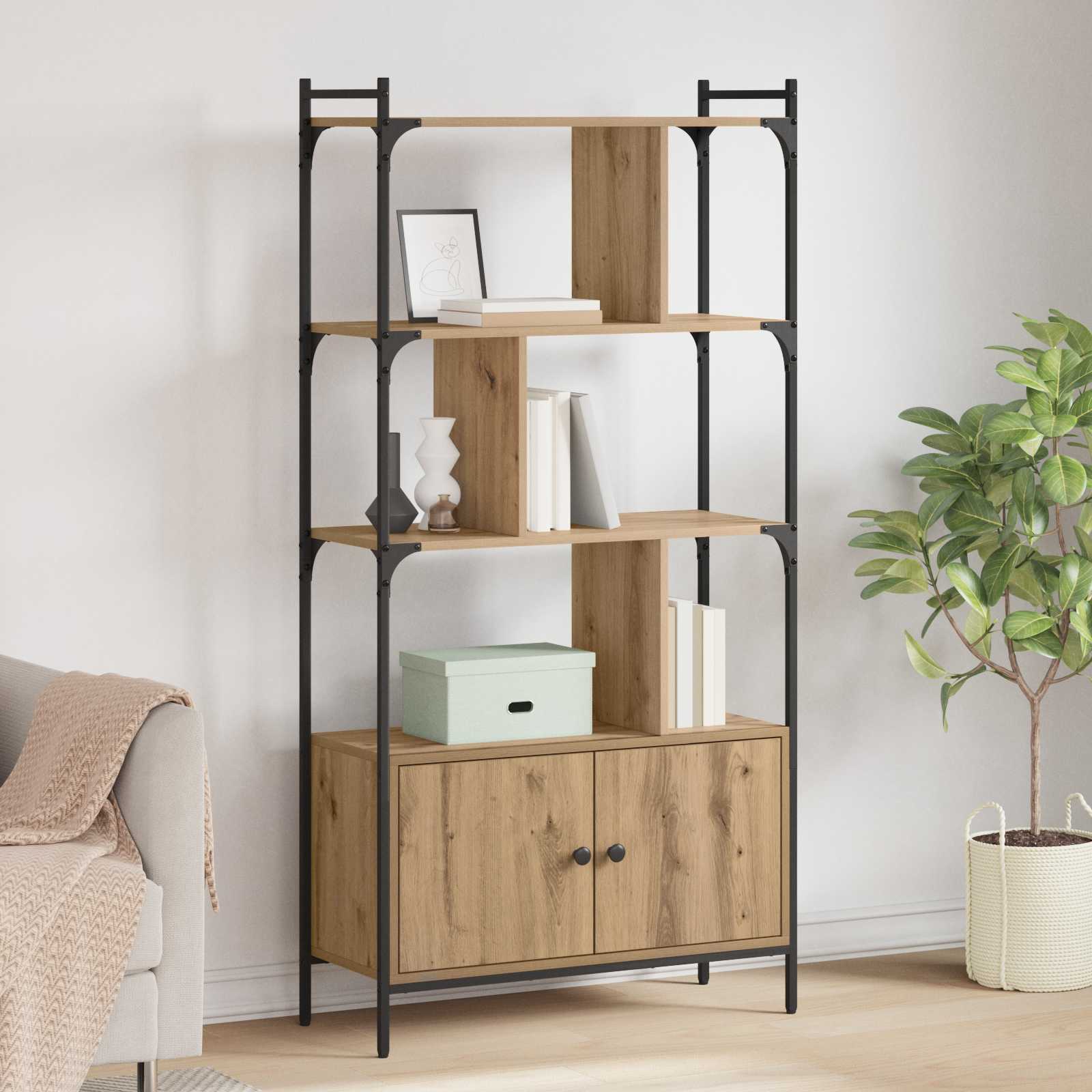 Boekenkast 6-laags 76,5 x 30 x 154,5 cm Bewerkt hout