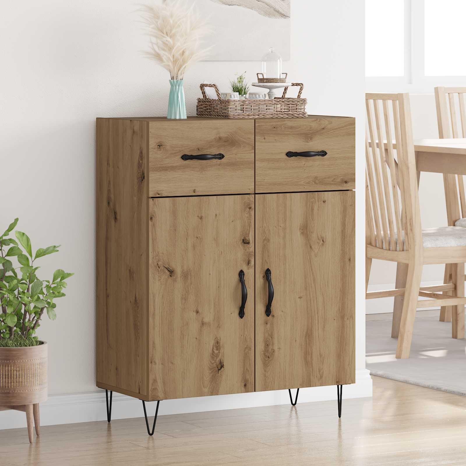 Dressoir Artisan Eiken 69,5 x 34 x 90 cm Bewerkt hout