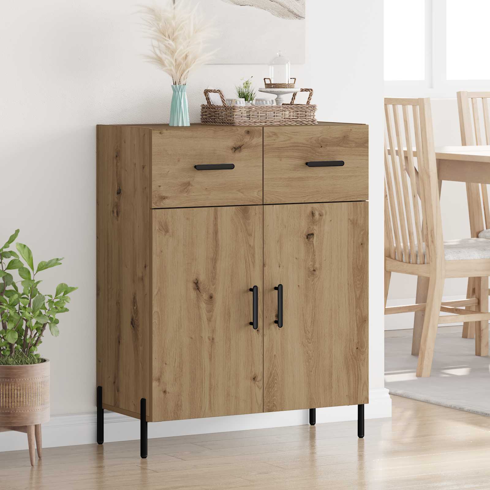 Dressoir Artisan Eiken 69,5 x 34 x 90 cm Bewerkt hout