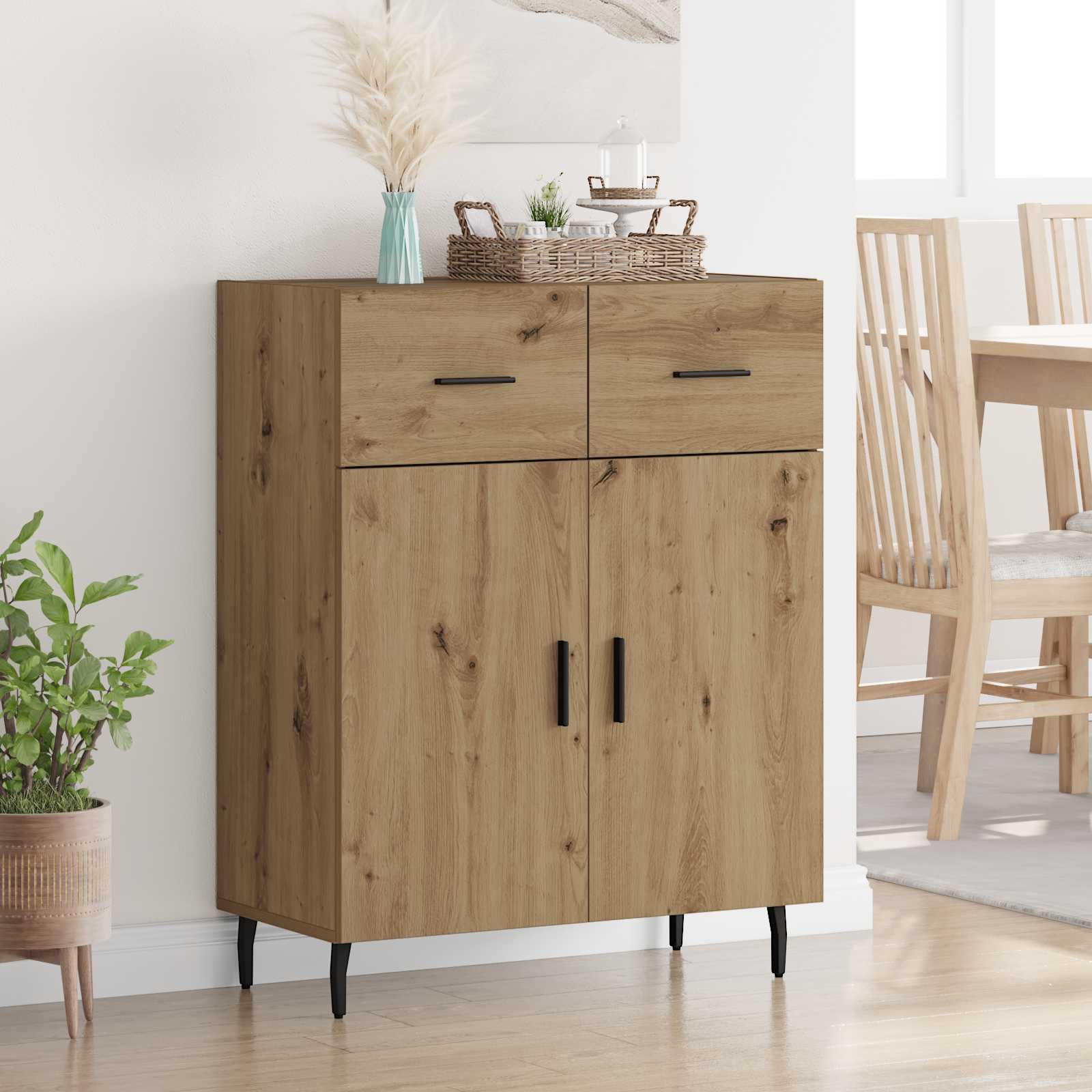 Dressoir Artisan Eiken 69,5 x 34 x 90 cm Bewerkt hout
