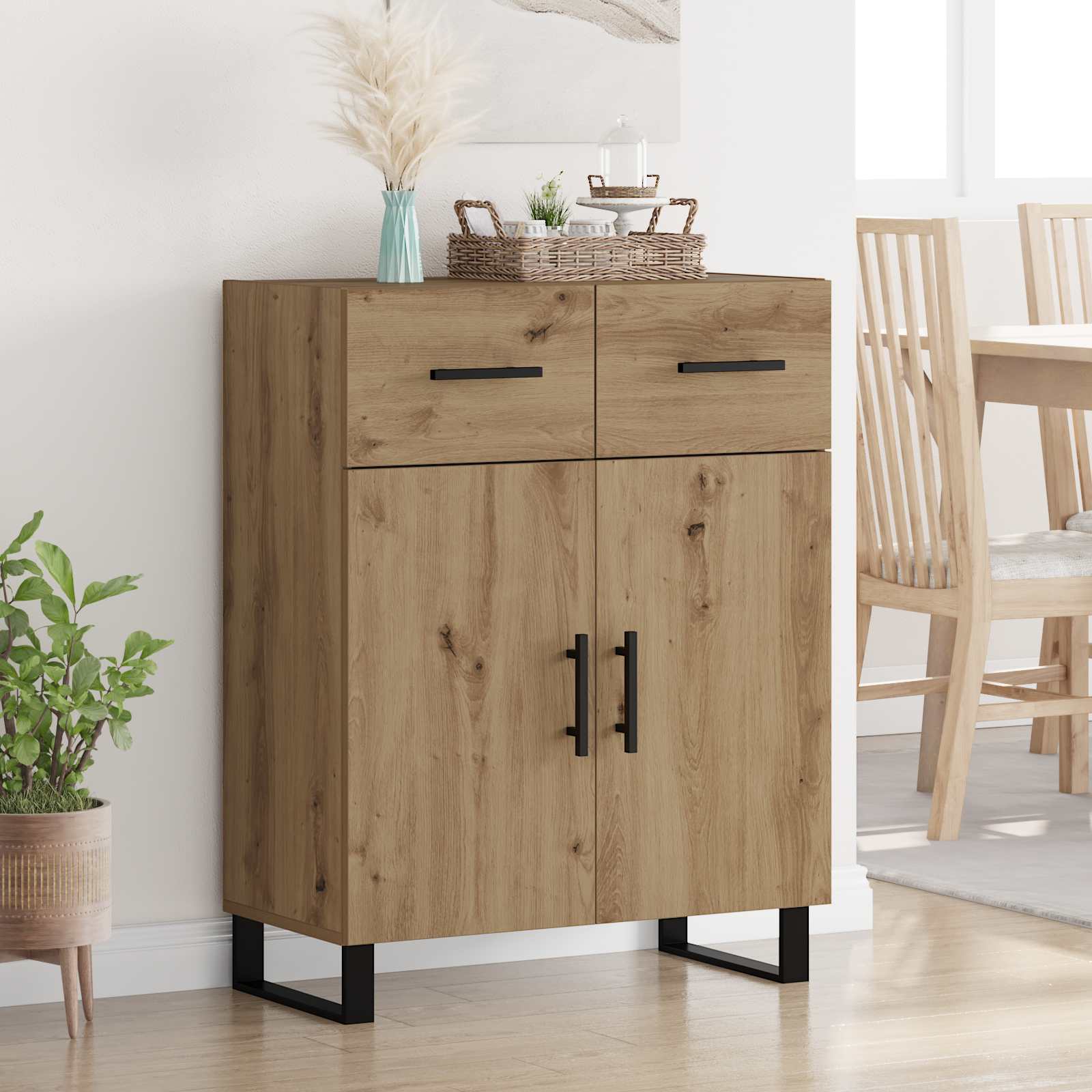 Dressoir Artisan Eiken 69,5 x 34 x 90 cm Bewerkt hout