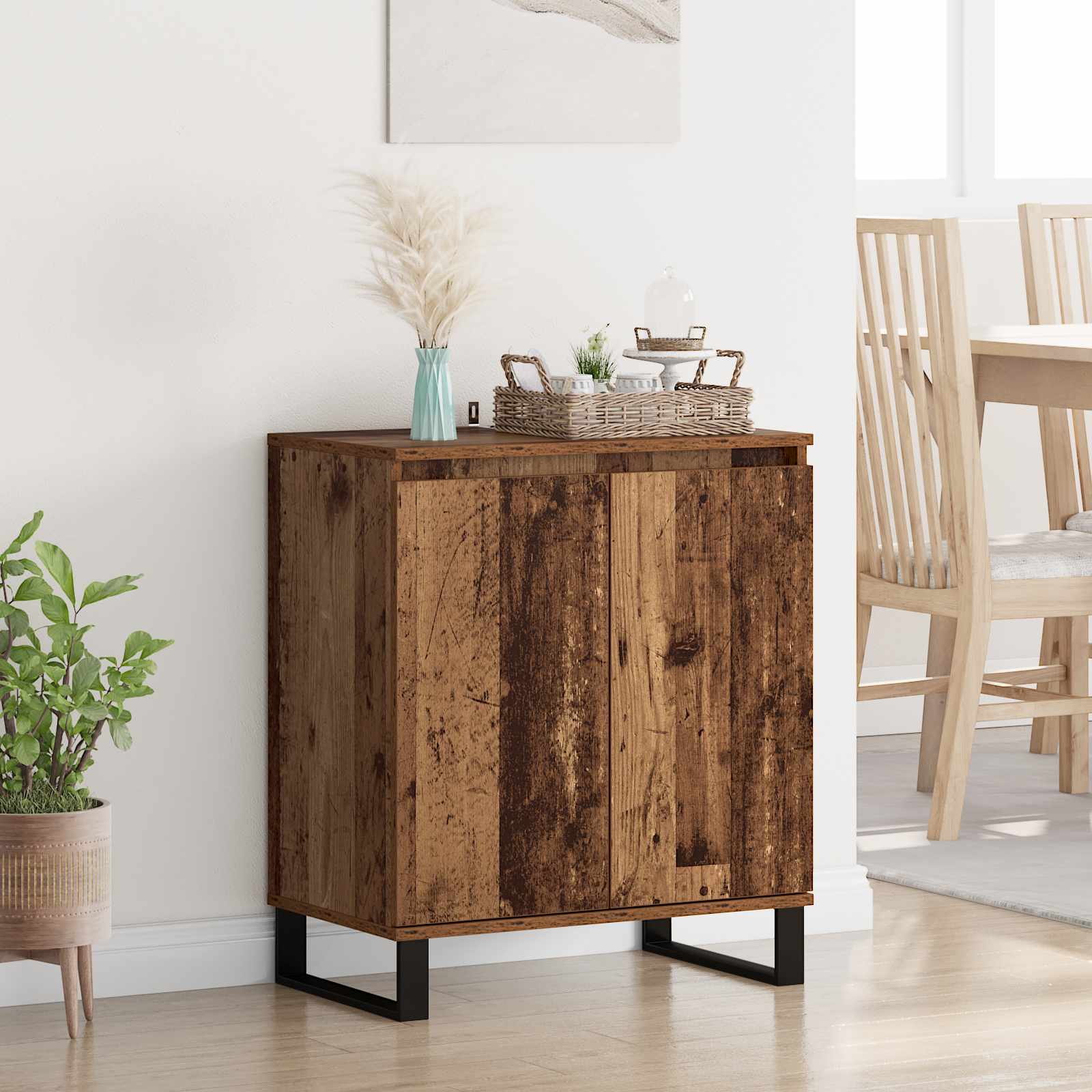 Dressoir Oud Hout 60 x 35 x 70 cm Bewerkt hout