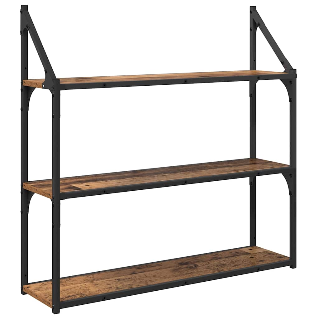 Wandplank met plank Oud Hout 80 x 21 x 78,5 cm Bewerkt hout – afbeelding 2
