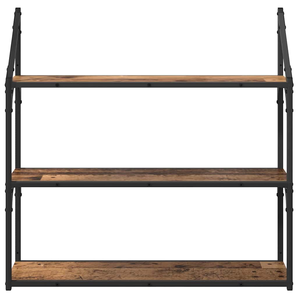 Wandplank met plank Oud Hout 80 x 21 x 78,5 cm Bewerkt hout – afbeelding 5