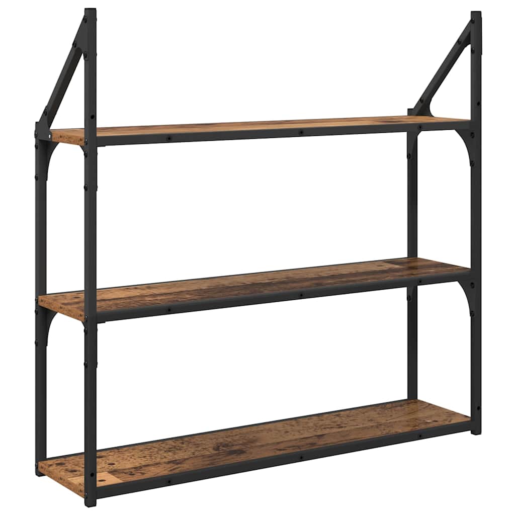 Wandplank met plank Oud Hout 80 x 21 x 78,5 cm Bewerkt hout – afbeelding 7