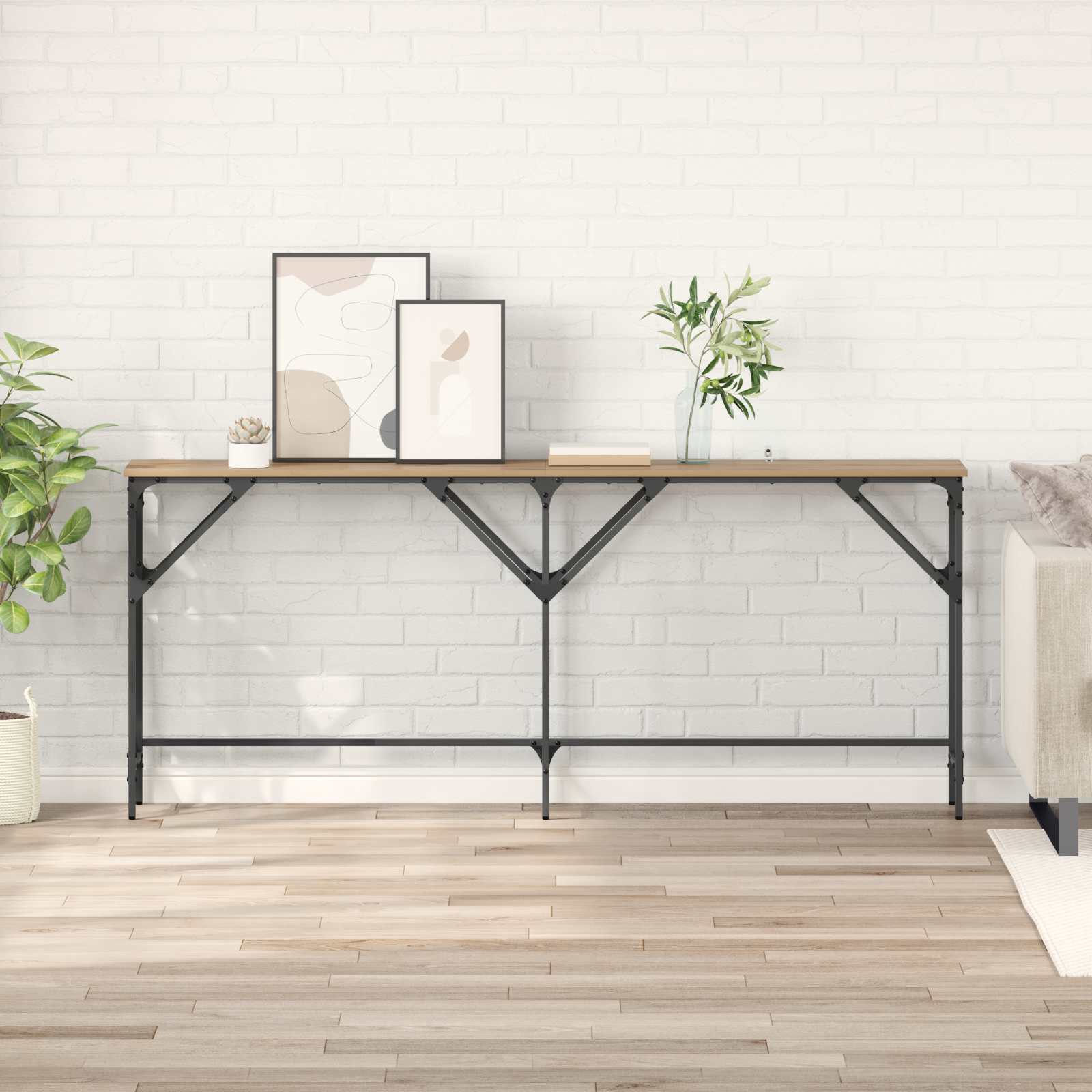 Wandtafel Artisan Eiken 180 x 30 x 75 cm Bewerkt hout