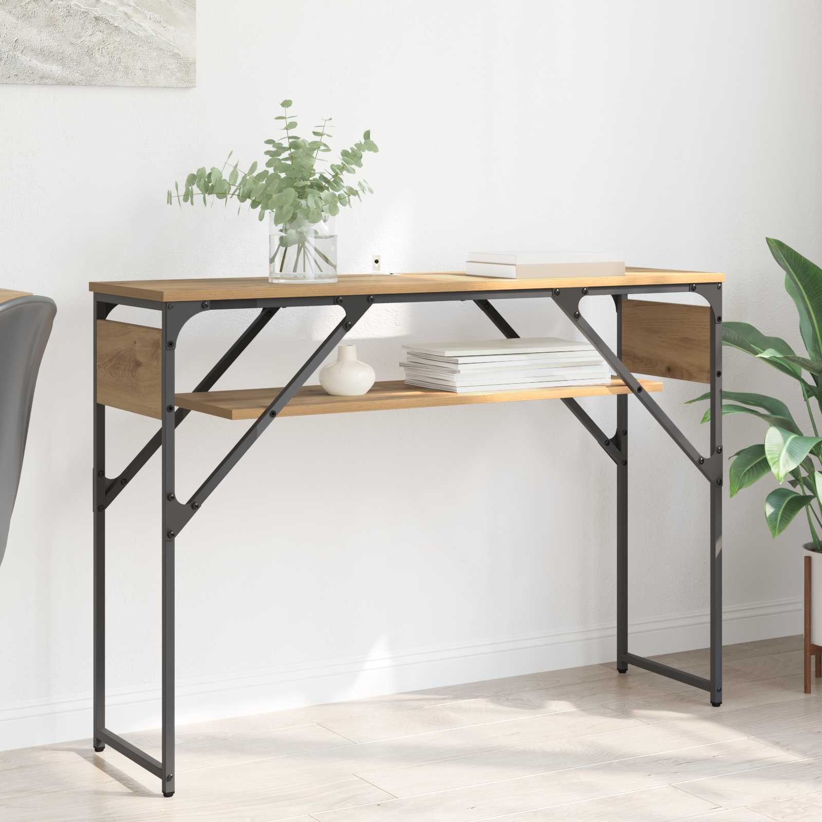 Consoletafel Artisan Eiken Bewerkt hout 105x30x75cm