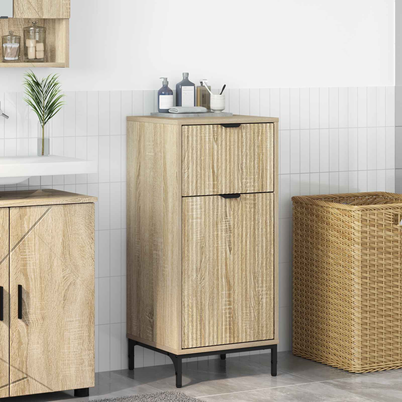 Badkamer Kast met lade Sonoma Eiken 39,5 x 36 x 88 cm