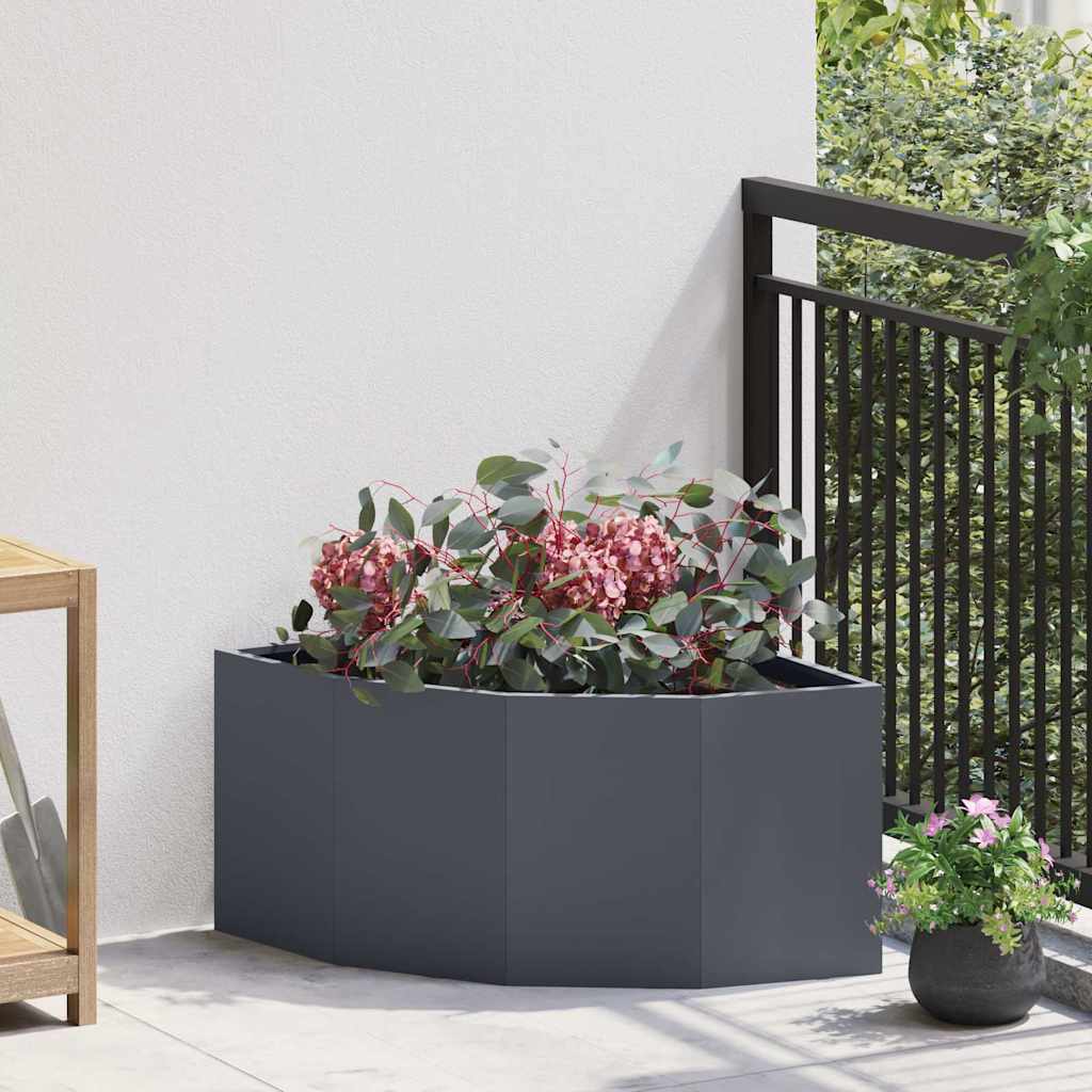 Hoek Plantbak Antraciet 60 x 60 x 35 cm Staal – afbeelding 1
