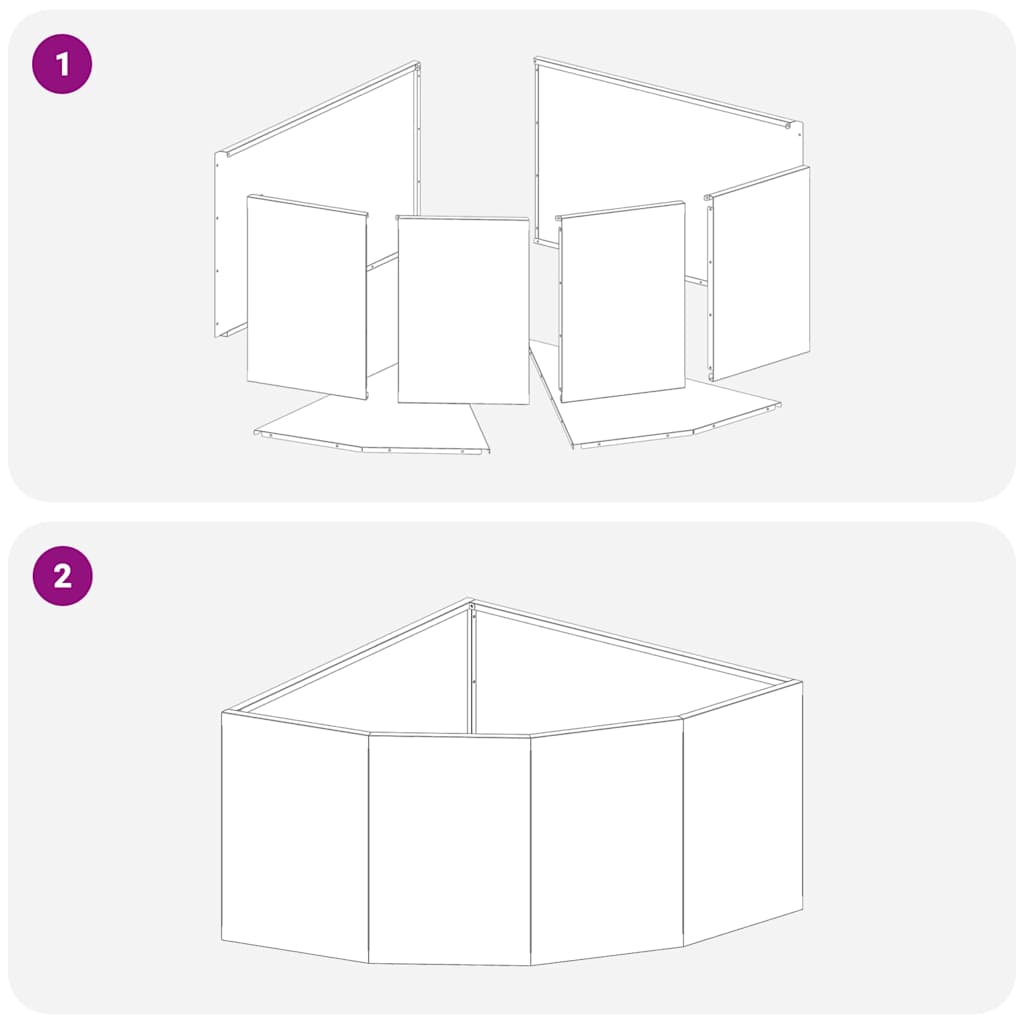 Hoek Plantbak Antraciet 60 x 60 x 35 cm Staal – afbeelding 10