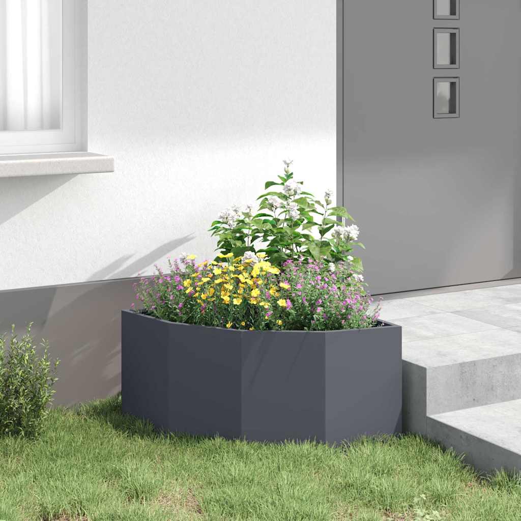 Hoek Plantbak Antraciet 60 x 60 x 35 cm Staal – afbeelding 4