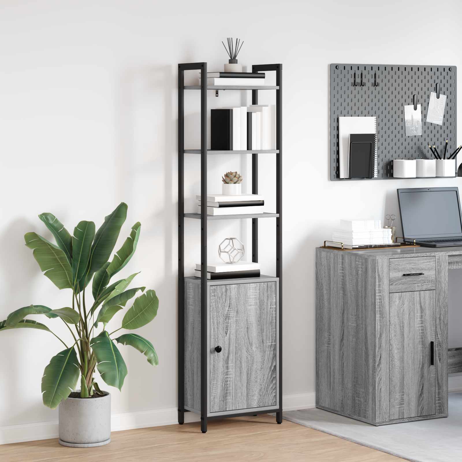 Boekenkast Grijs Sonoma 40 x 24 x 161 cm Bewerkt hout