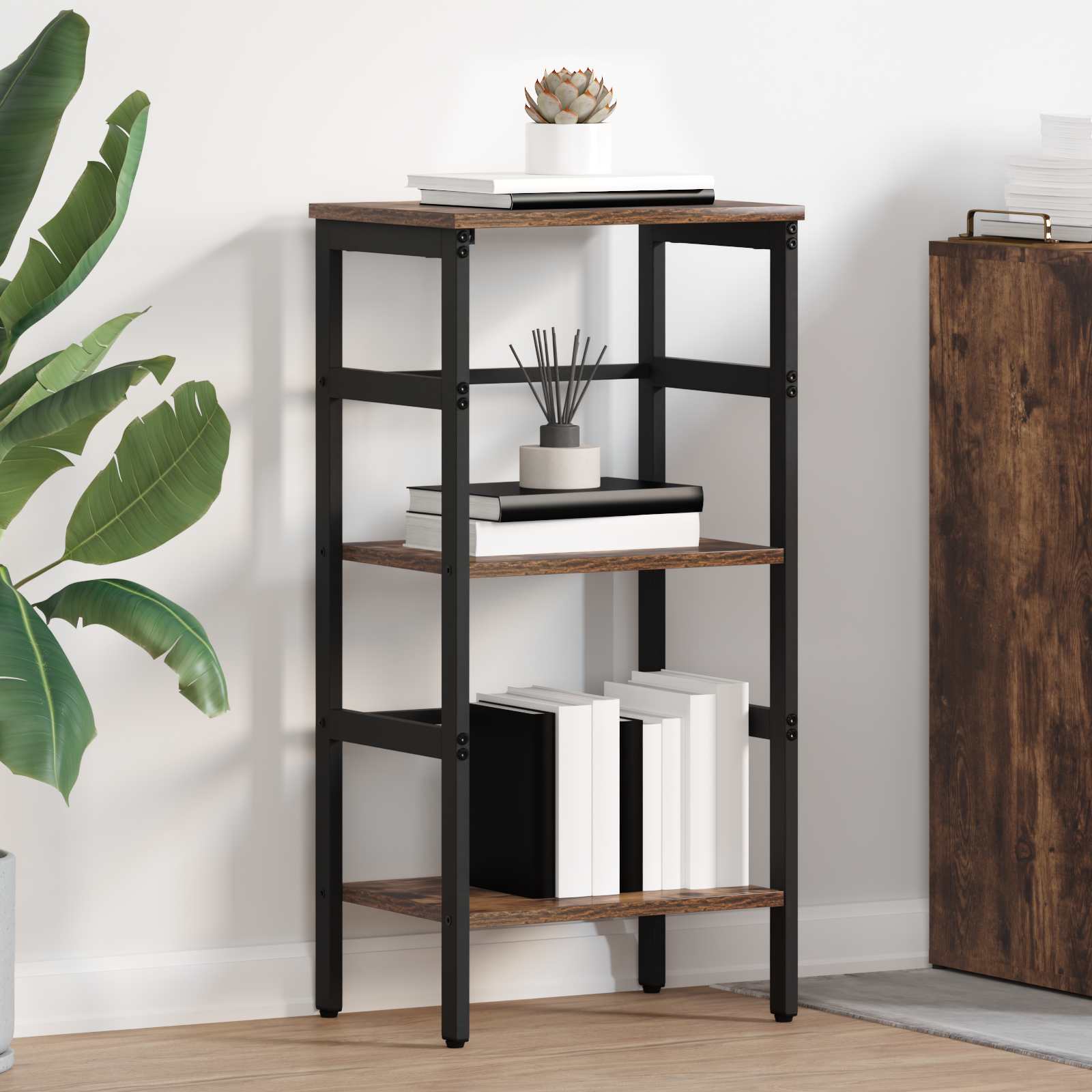 Boekenkast Gerookt eiken 40 x 29,5 x 81 cm Bewerkt hout