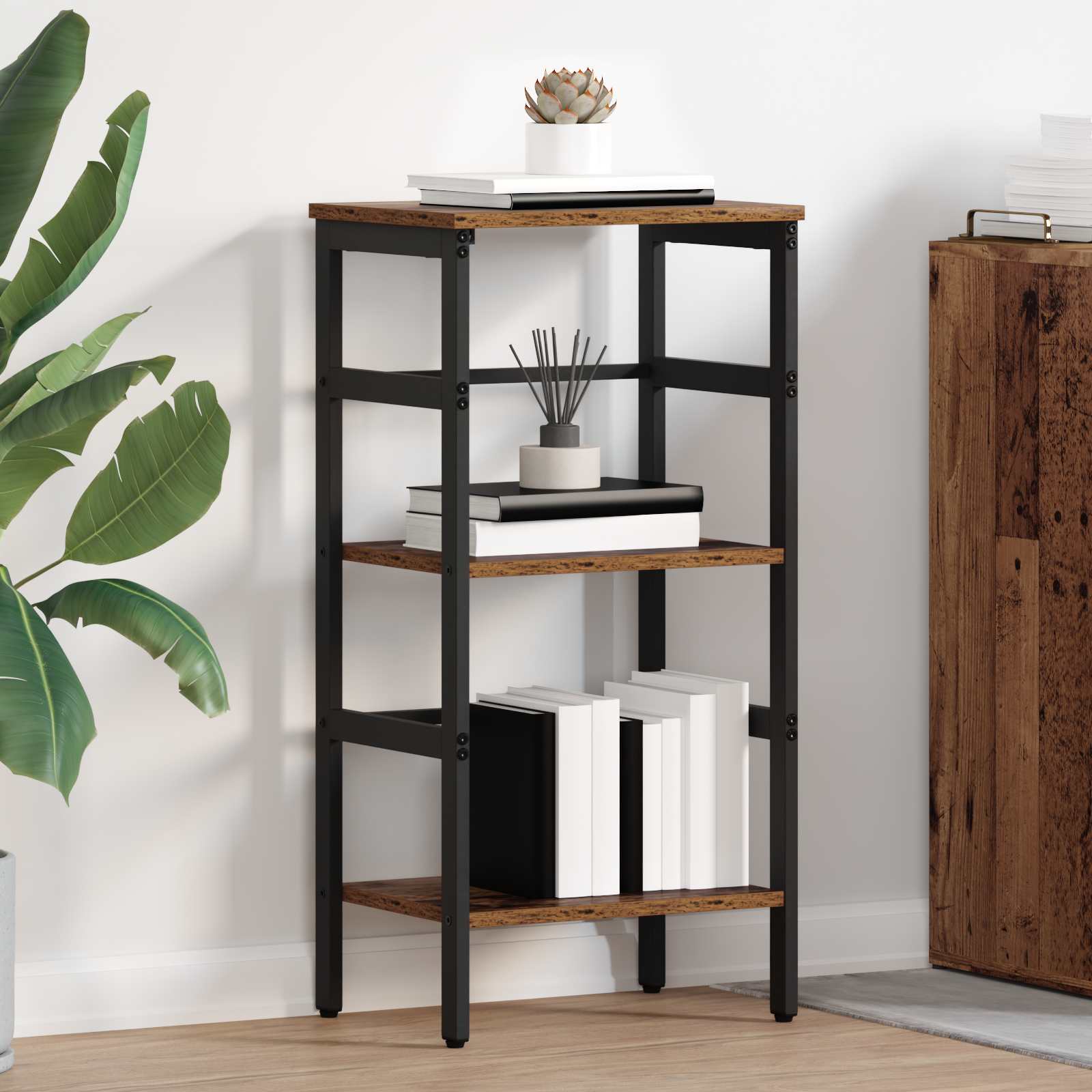 Boekenkast Oud Hout 40 x 29,5 x 81 cm Bewerkt hout