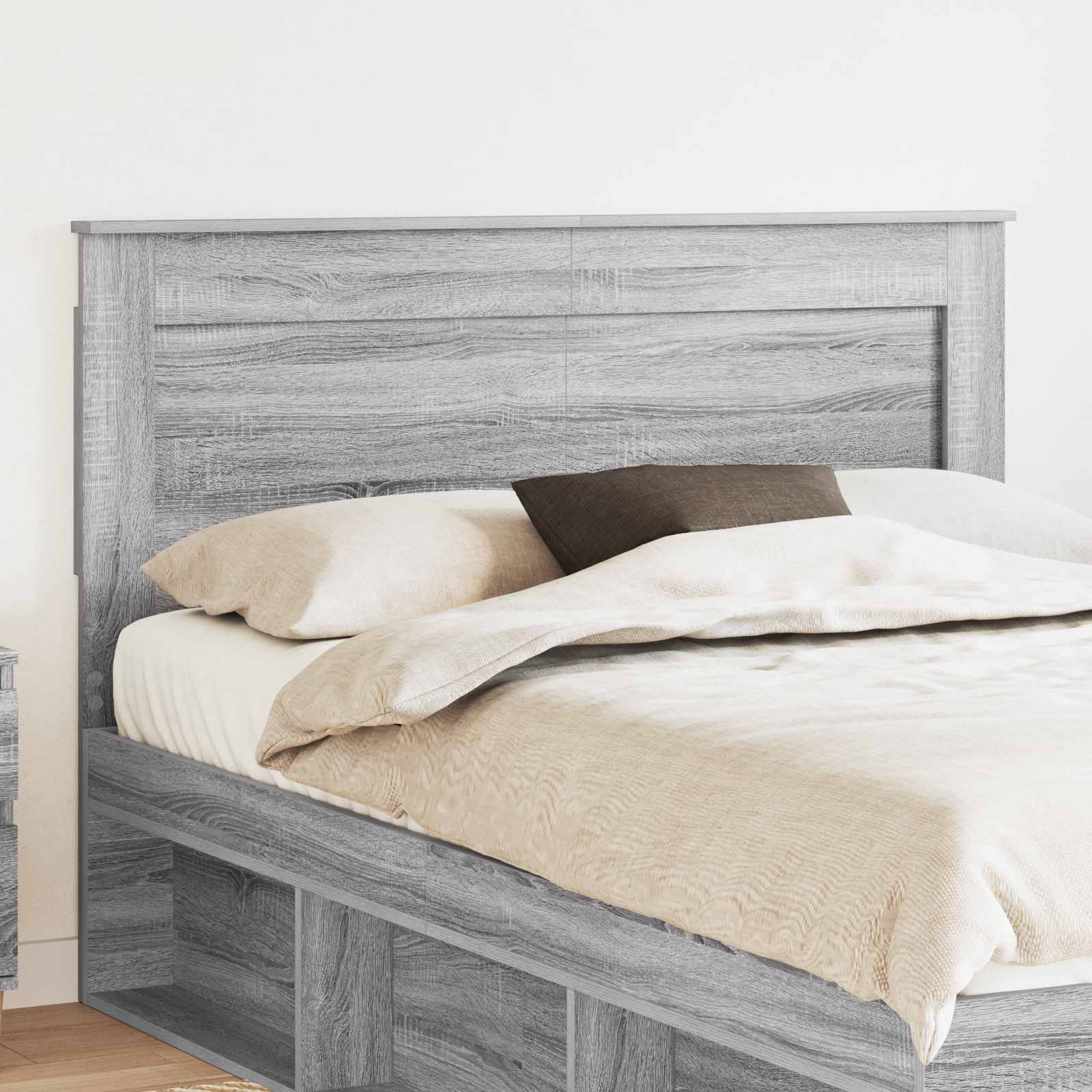 Hoofdbord met hoofdeinde Grijs Sonoma 140 cm Bewerkt hout – afbeelding 1