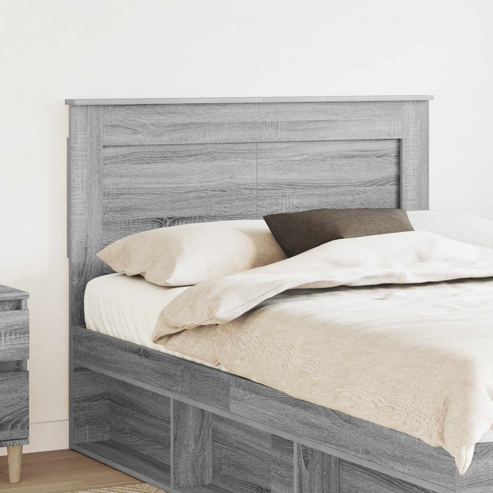 Hoofdbord met hoofdeinde Grijs Sonoma 135 cm Bewerkt hout – afbeelding 1