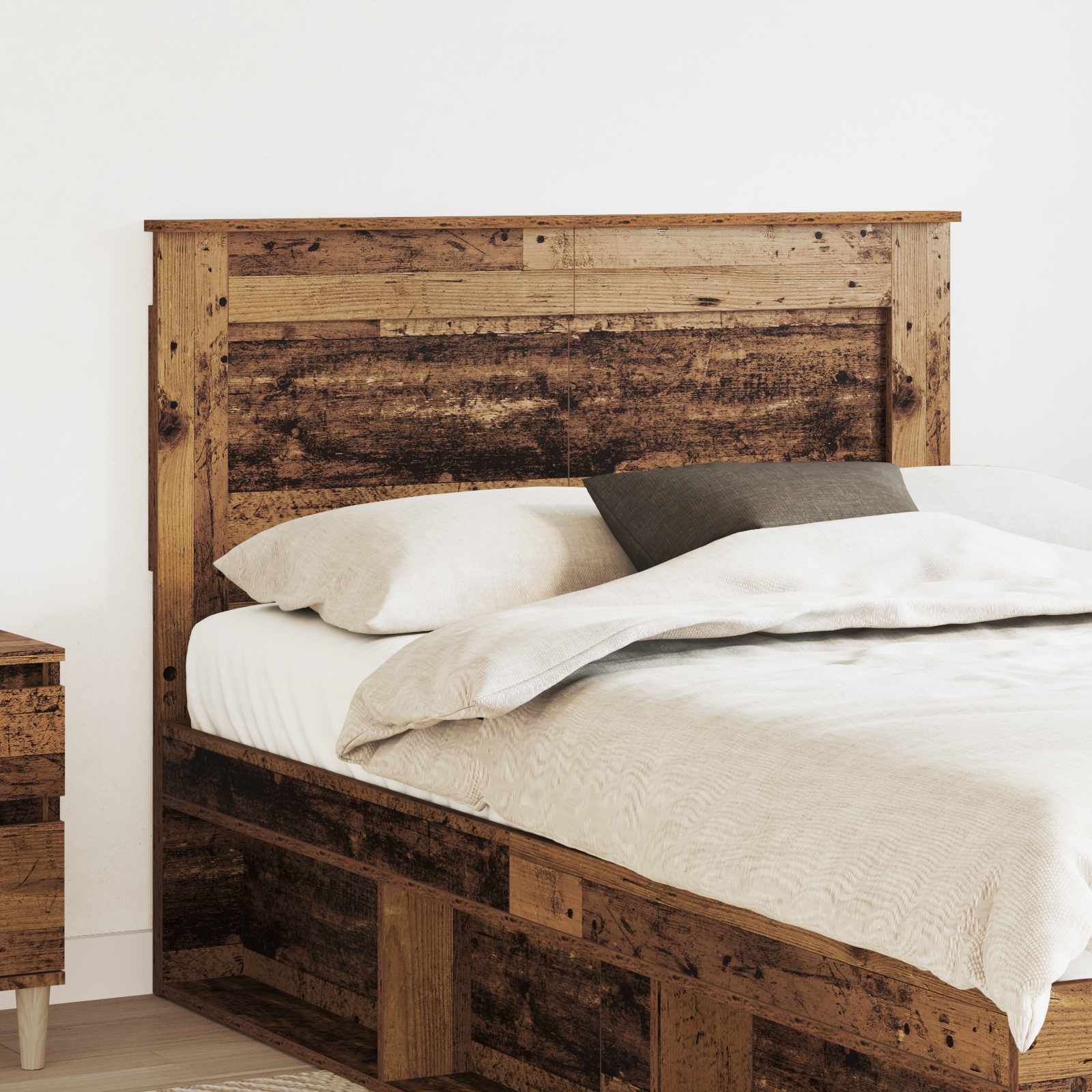 Hoofdbord met hoofdeinde Oud Hout 135 cm Bewerkt hout – afbeelding 1