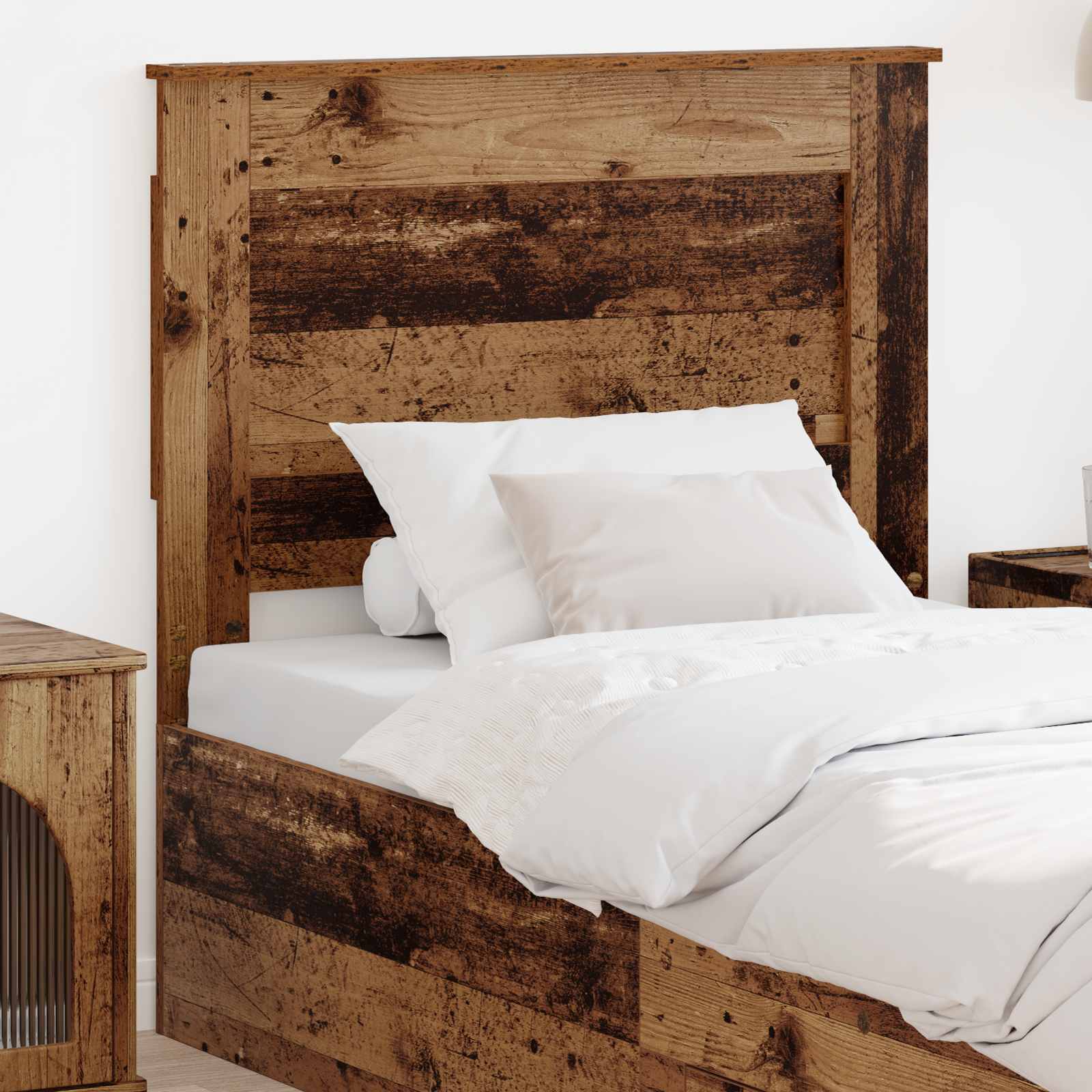 Hoofdbord met hoofdeinde Oud Hout 90 cm Bewerkt hout – afbeelding 1